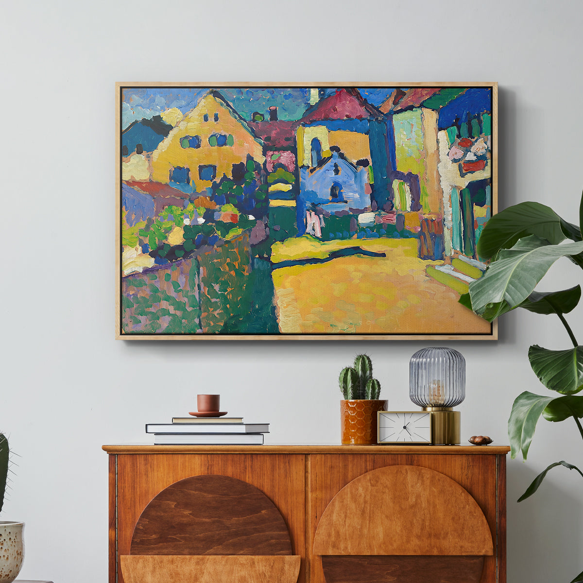 Green Lane in Murnau, 1909 - Floater Framed Canvas Print