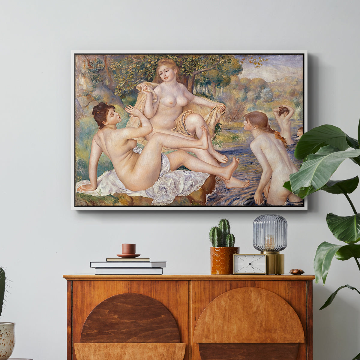 The Large Bathers, 1884-1887 - Floater Framed Canvas Print