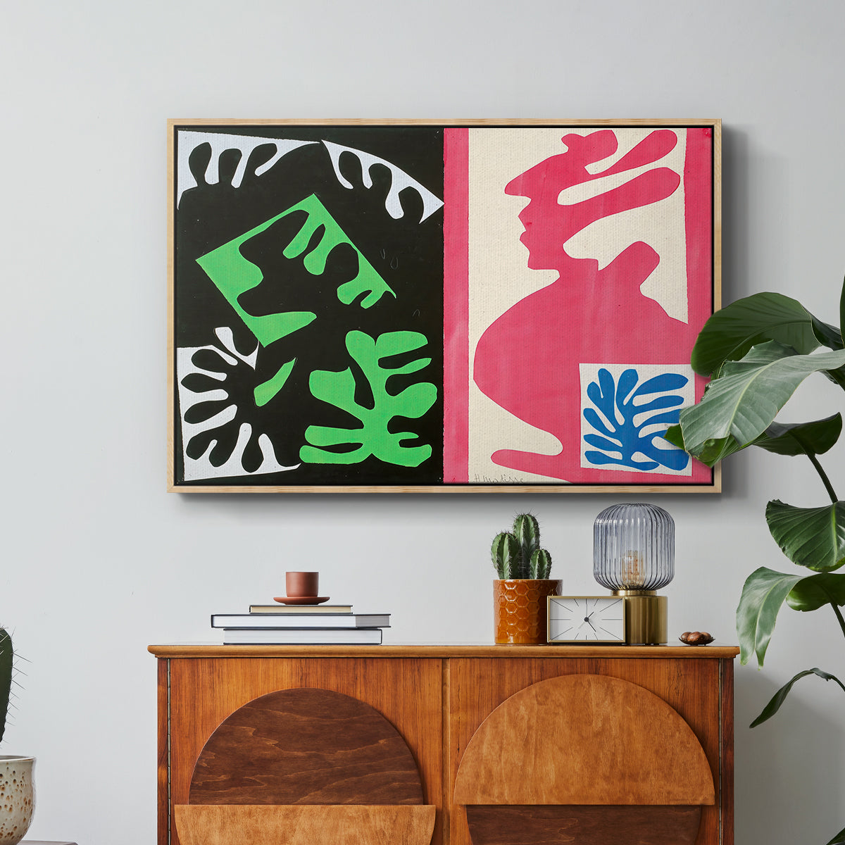 Composition, Black and Red, from Jazz, 1947 - Floater Framed Canvas Print