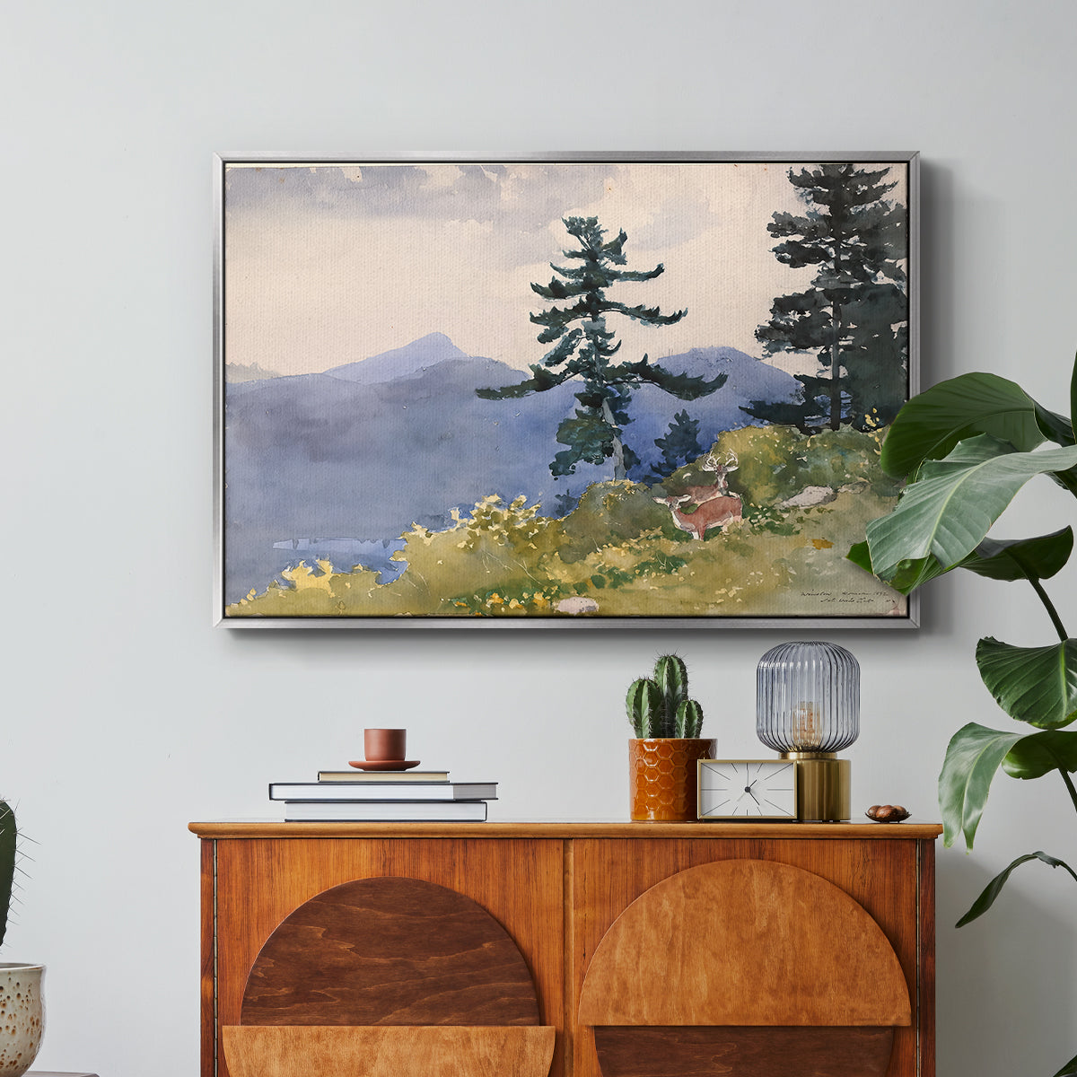 North Woods Club, Adirondacks, 1892 - Floater Framed Canvas Print