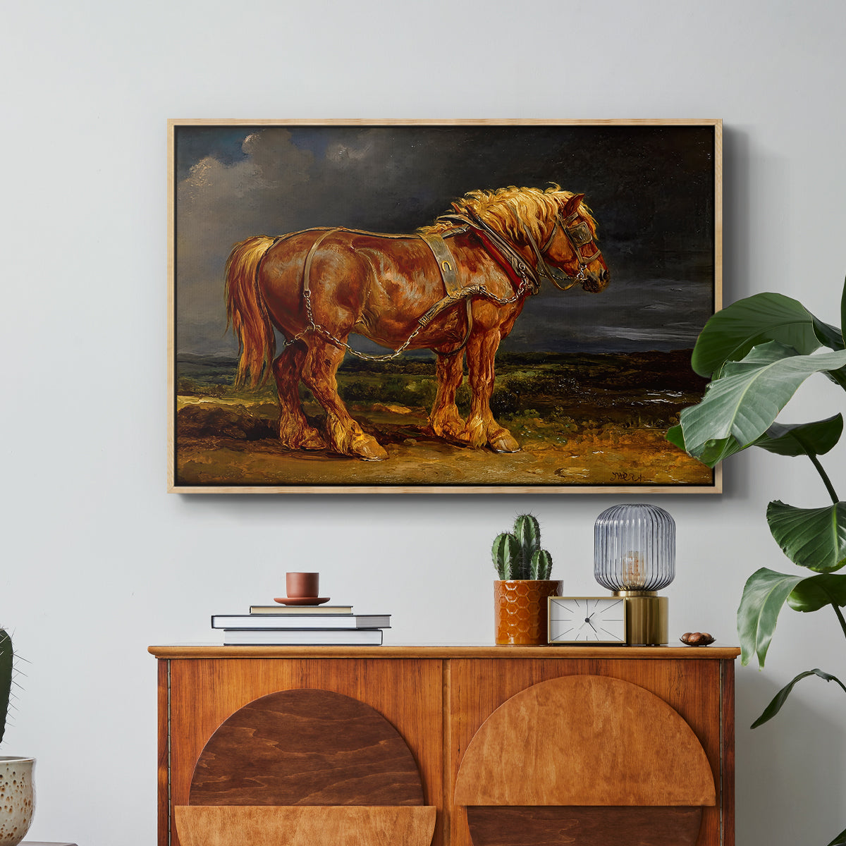 The Shire Horse Elephant in an Extensive Landscape, c. 1850s - Floater Framed Canvas Print