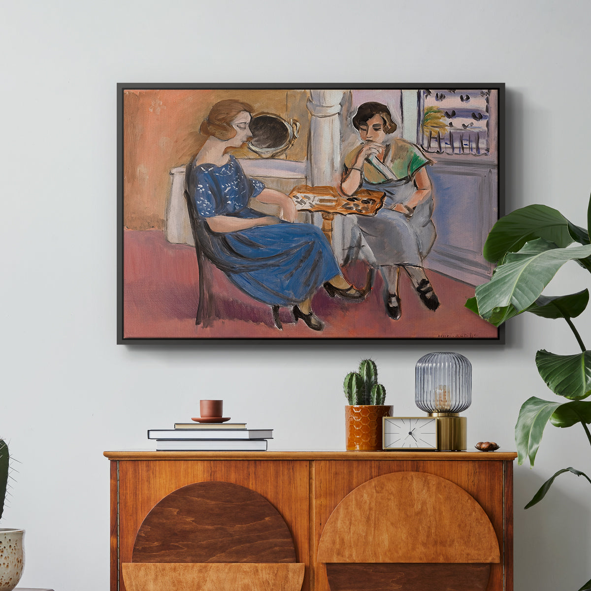 Domino Players, 1921 - Floater Framed Canvas Print