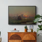 Haystack at Sunset, 1880 - Floater Framed Canvas Print