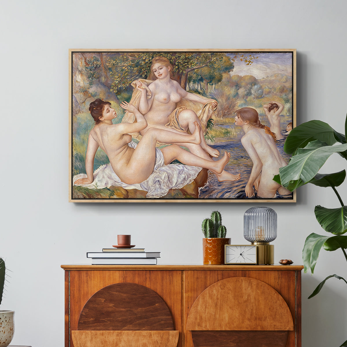 The Large Bathers, 1884-1887 - Floater Framed Canvas Print