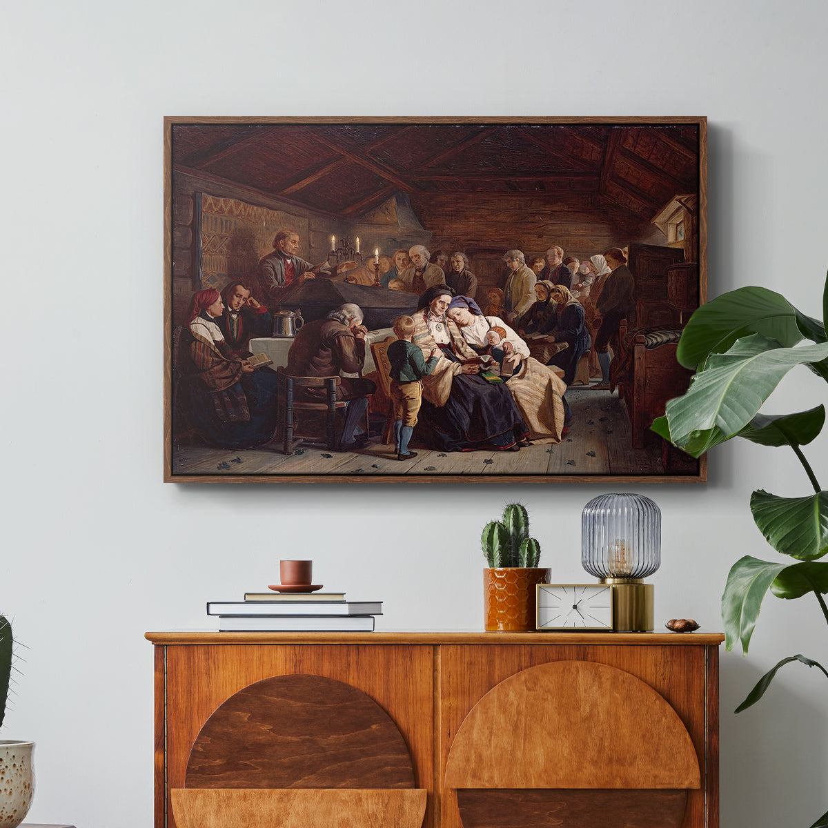 Funeral Feast, 1854 - Floater Framed Canvas Print