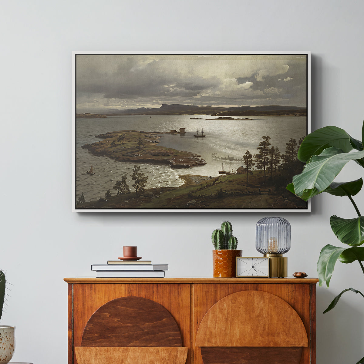 The Fjord at Sandviken (Sandviksfjorden), 1879 - Floater Framed Canvas Print
