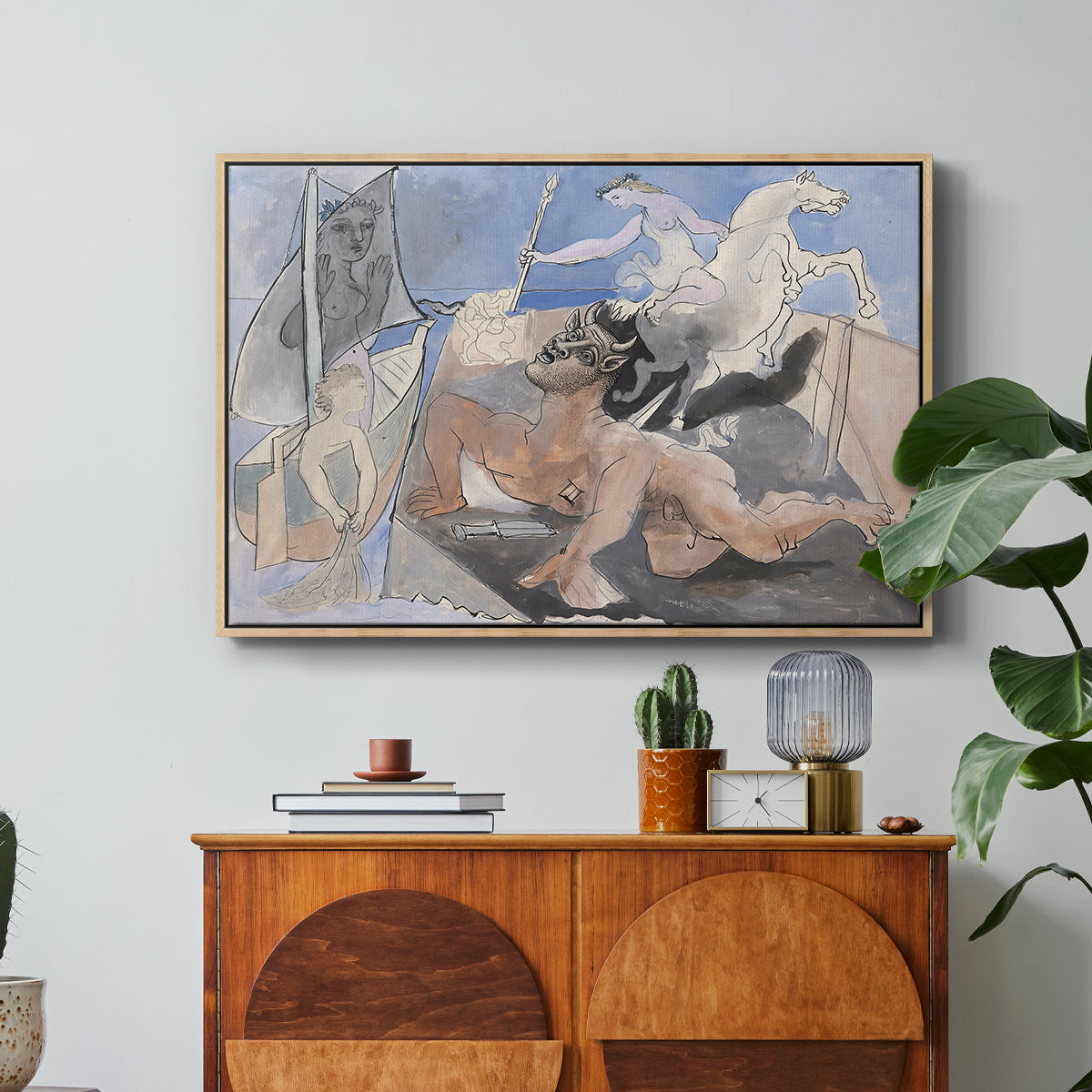 Composition with Minotaur, 1936 - Floater Framed Canvas Print