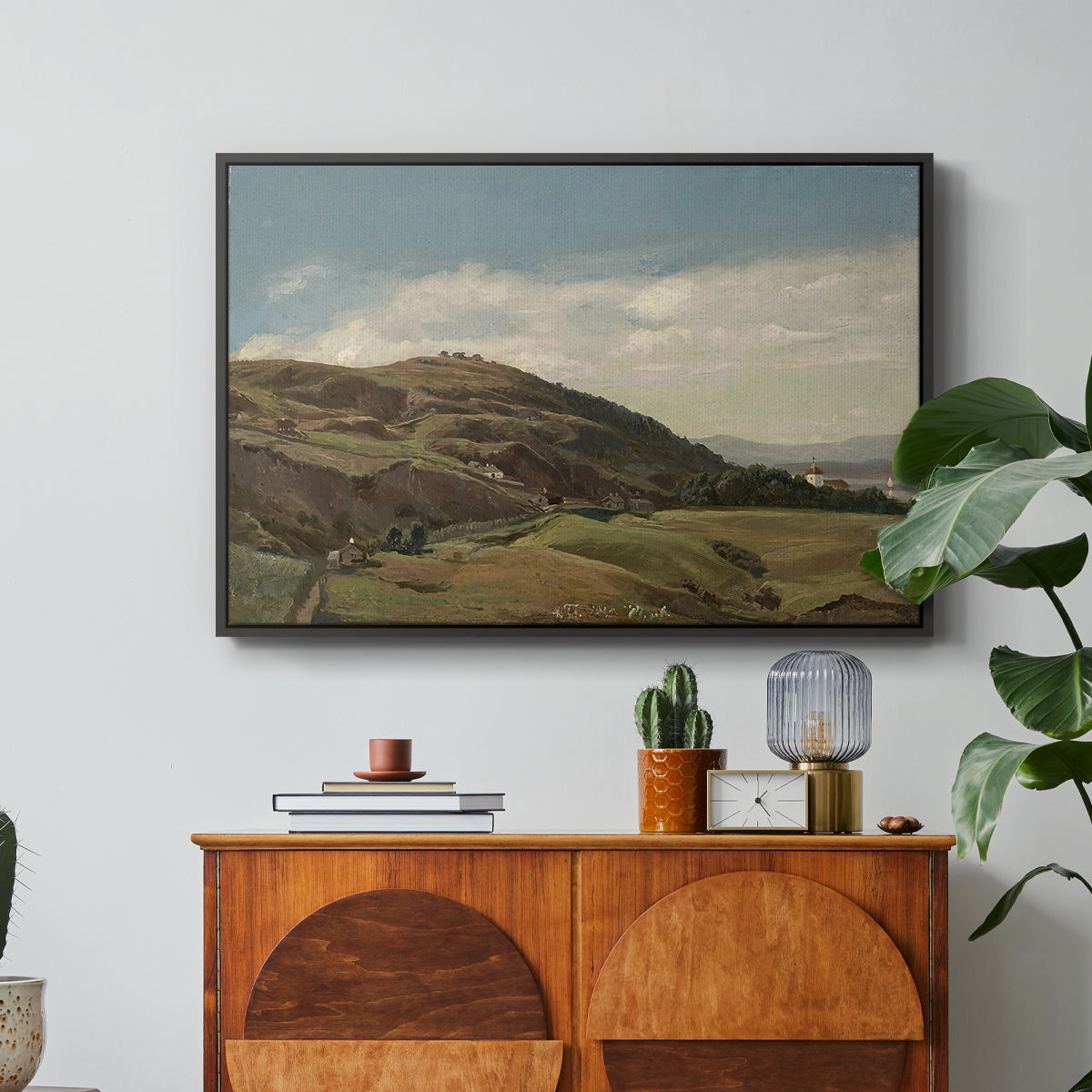 Ekeberg and Oslo Church, 1852 - Floater Framed Canvas Print