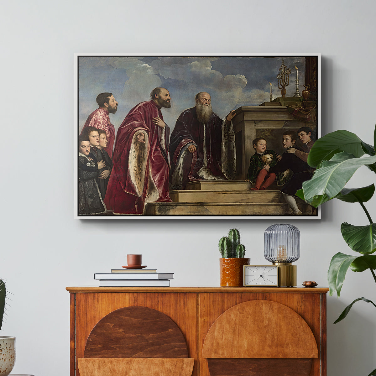The Vendramin Family Venerating a Relic of the True Cross, c. 1540-1545 - Floater Framed Canvas Print