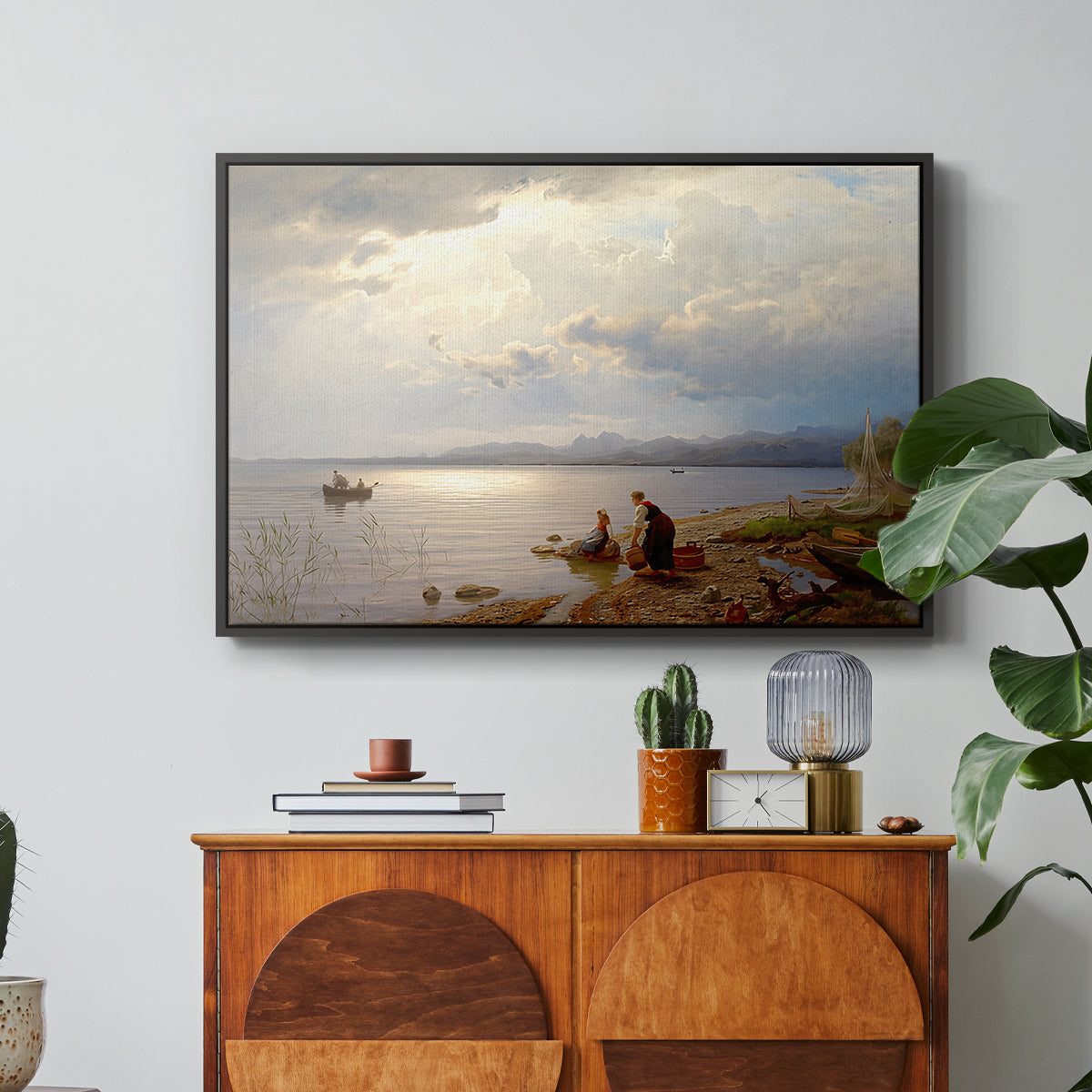 On the Banks of the Chiemsee, 1871 - Floater Framed Canvas Print