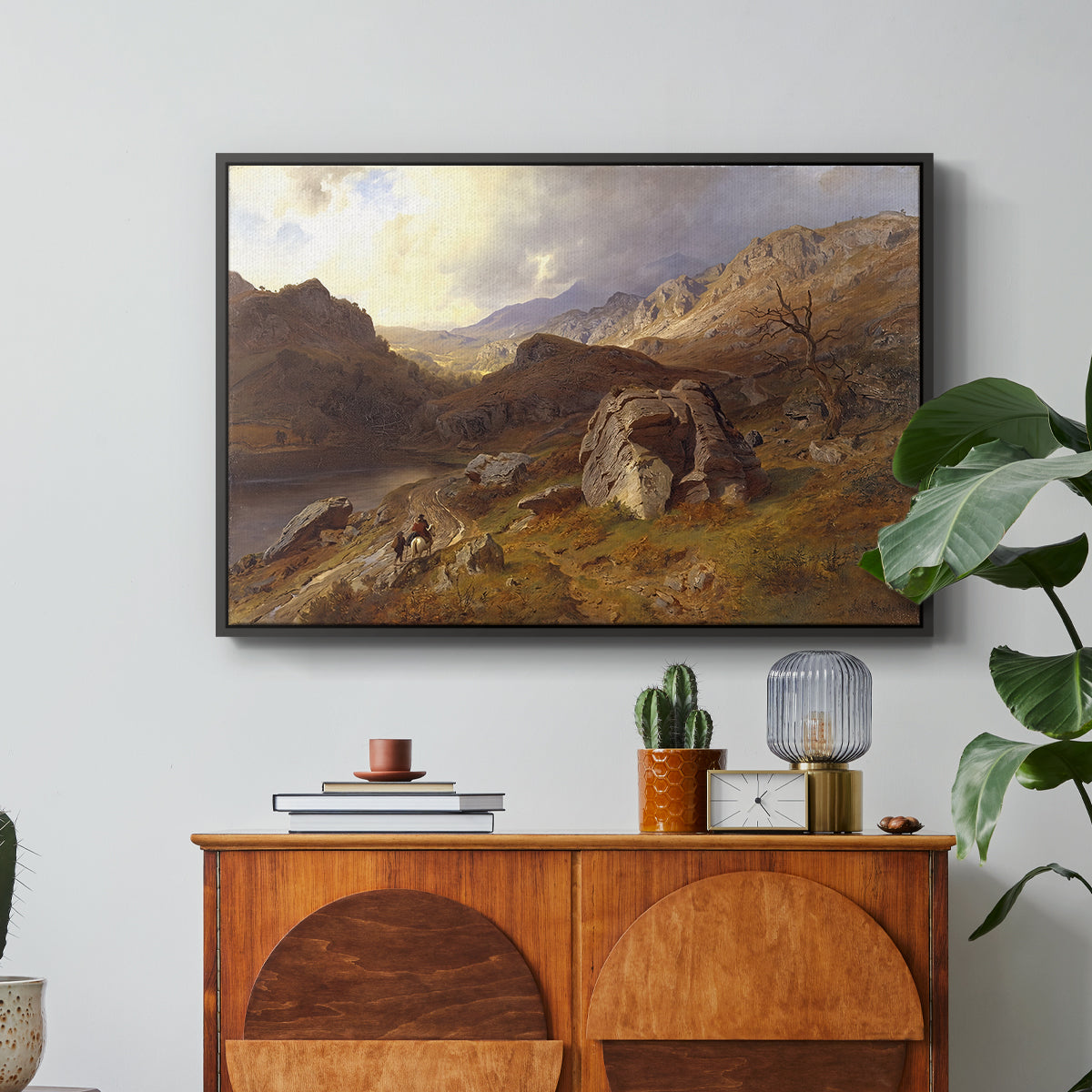Lledr Valley in Wales, 1864 - Floater Framed Canvas Print