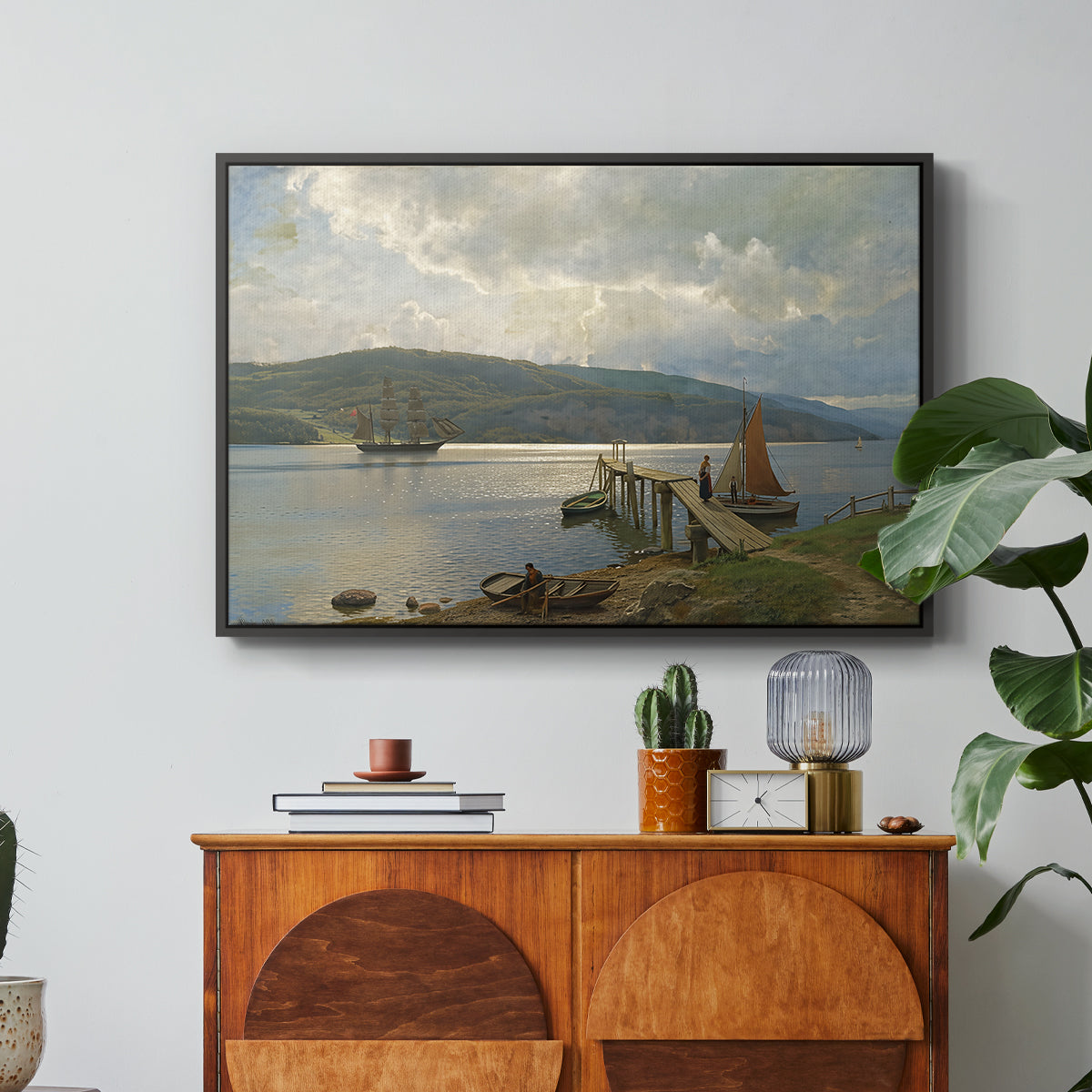 The Jetty at Feste near Moss, 1898 - Floater Framed Canvas Print