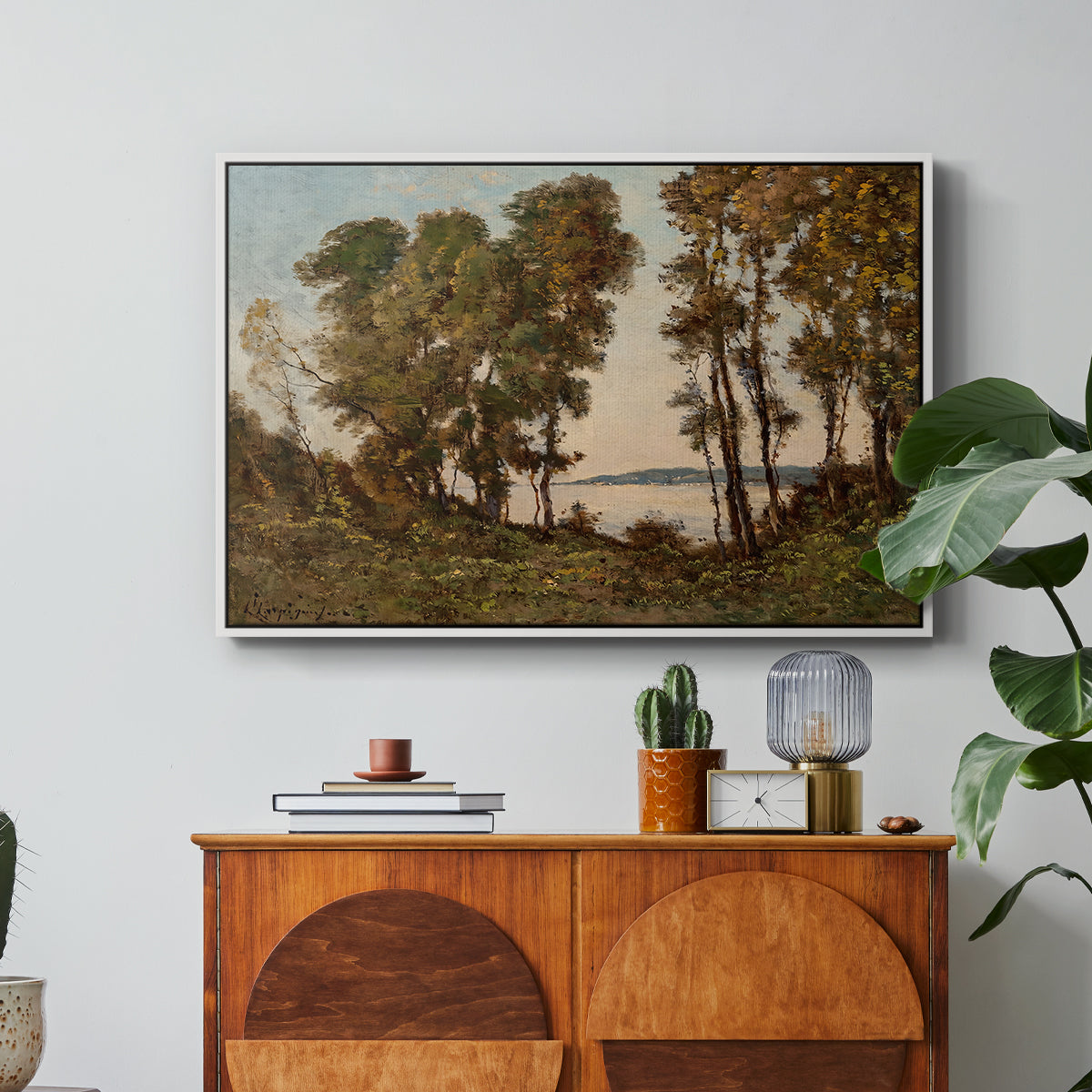 The Banks of the Allier, 1894 - Floater Framed Canvas Print