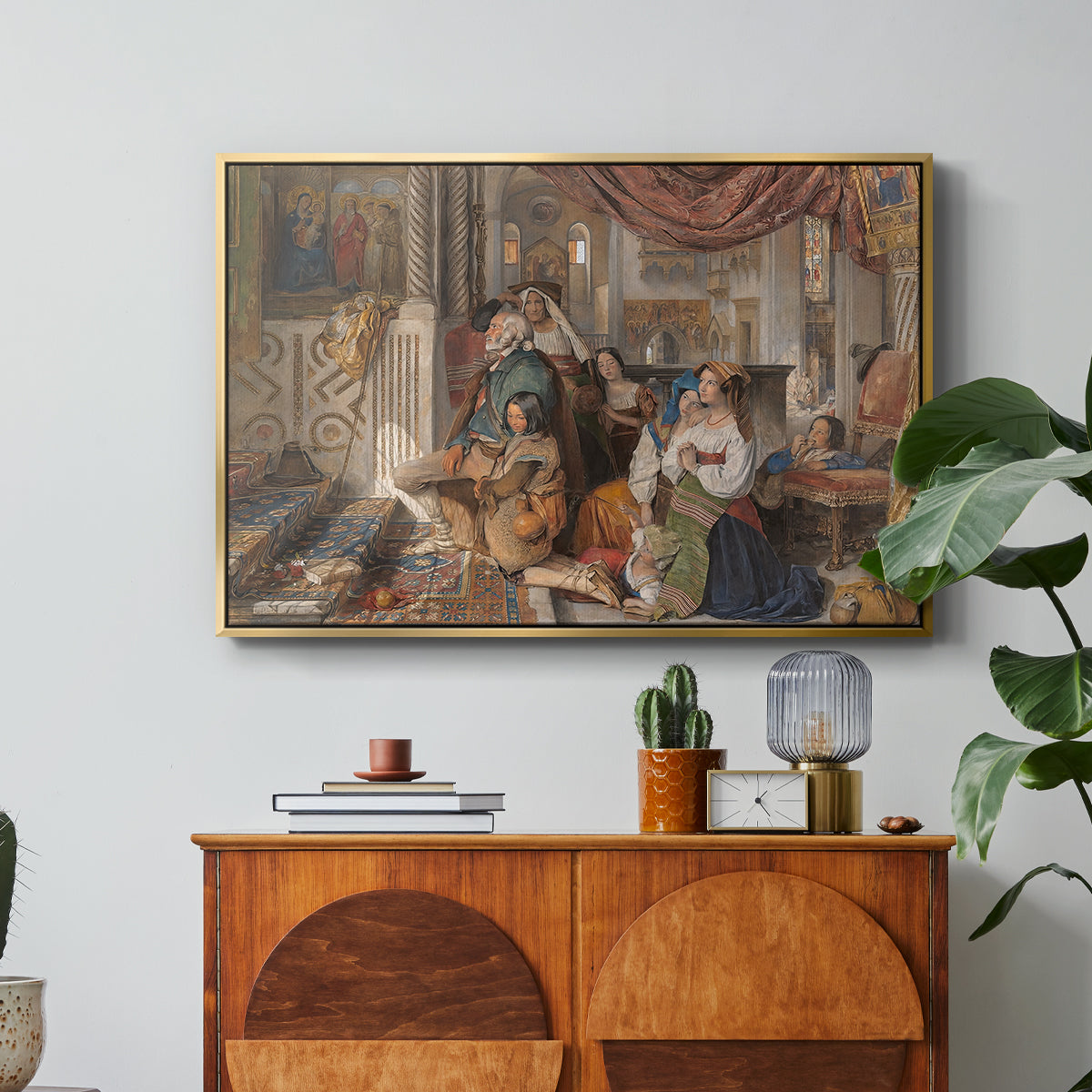 Roman Pilgrims, 1854 - Floater Framed Canvas Print