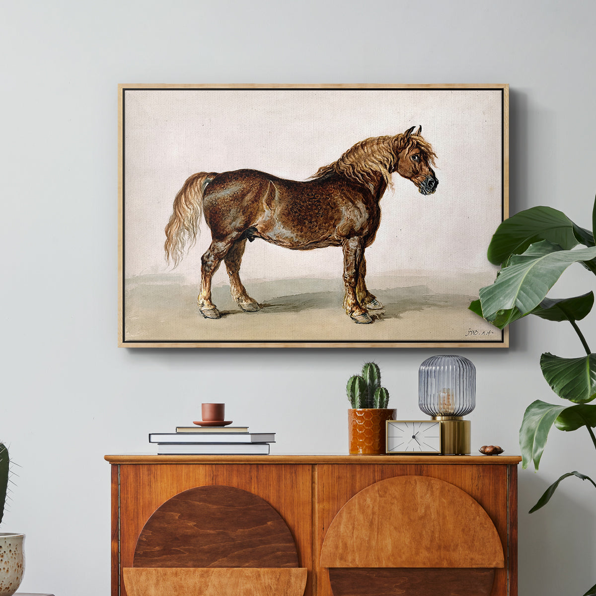 A Cart-Horse - Floater Framed Canvas Print
