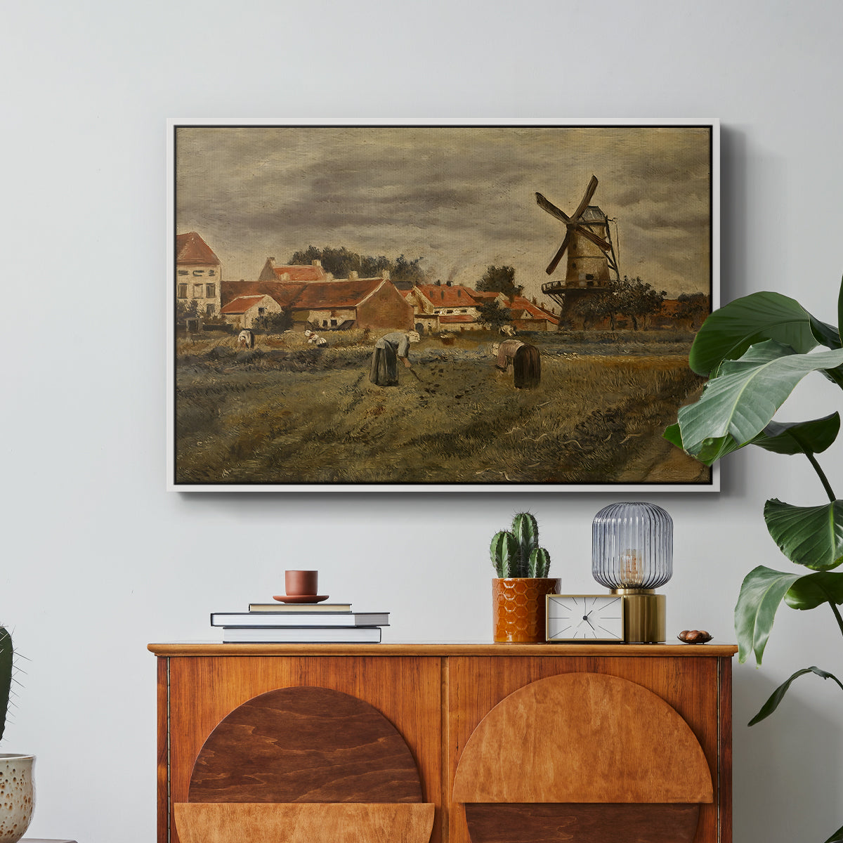The Potato Harvest, c. 1875 - Floater Framed Canvas Print