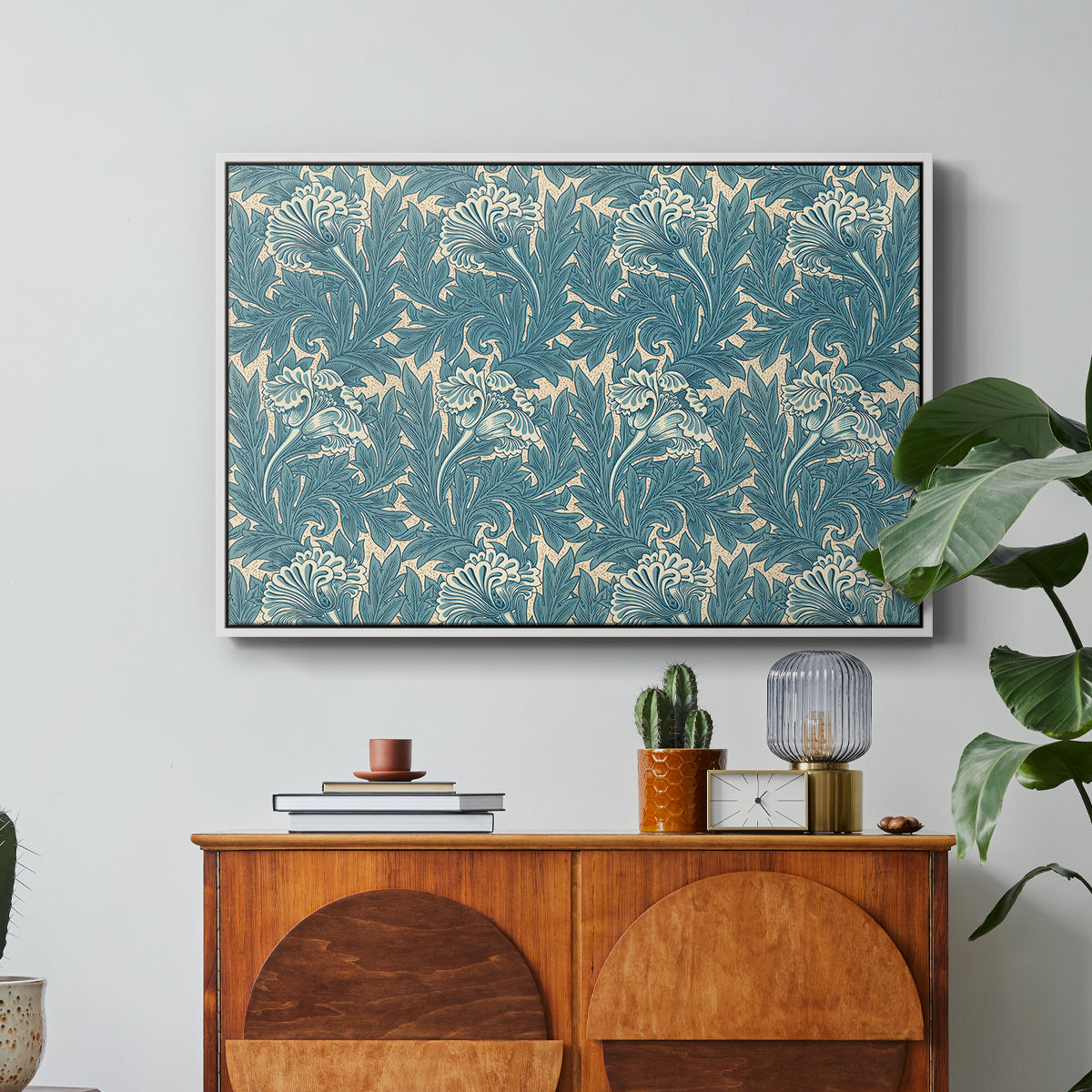Tulip (Teal), 1875 - Floater Framed Canvas Print