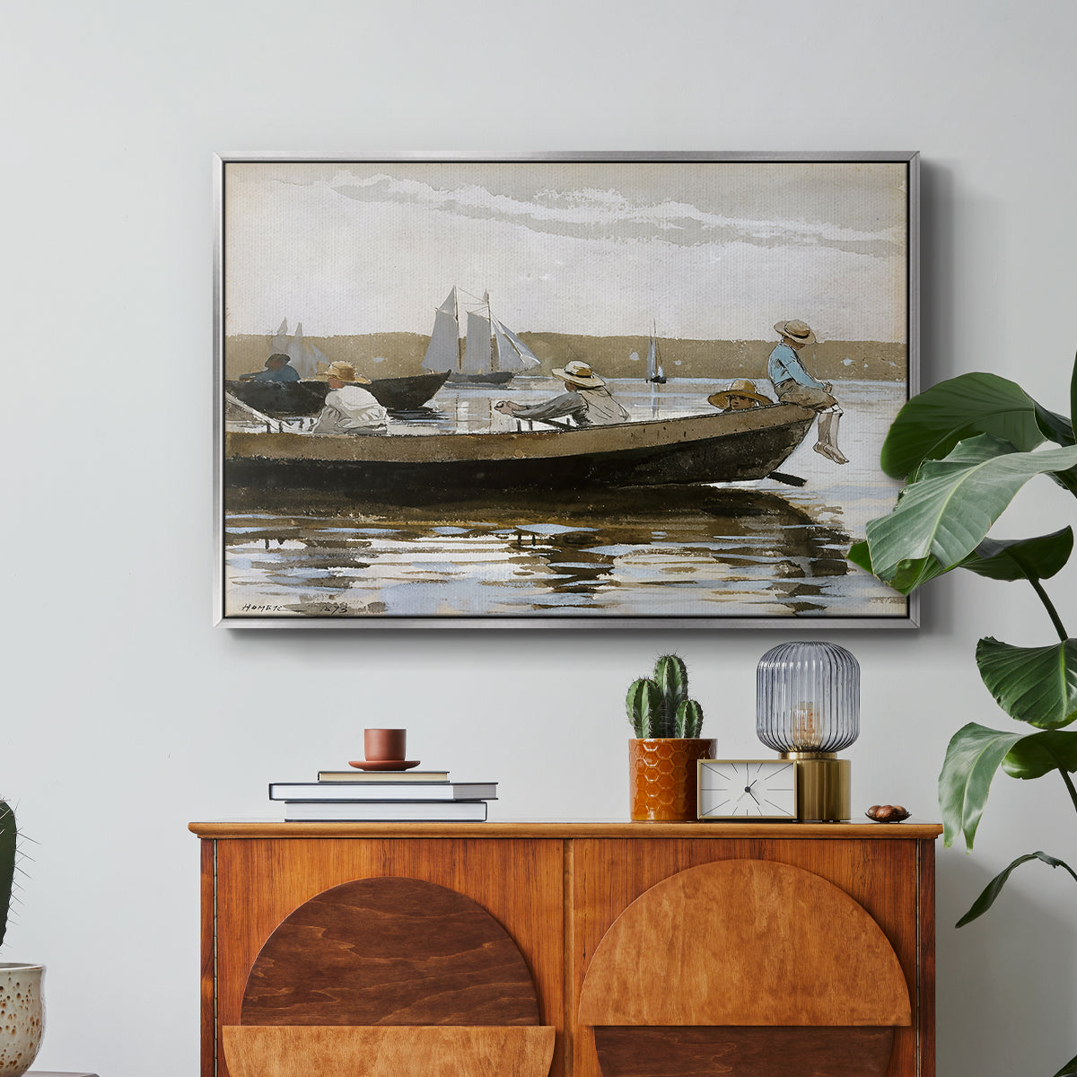 Boys in a Dory, 1873 - Floater Framed Canvas Print