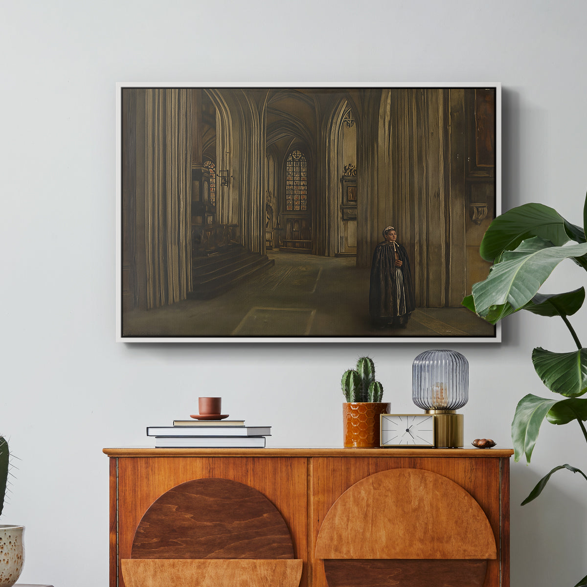 Interior of a Church, 1871 - Floater Framed Canvas Print