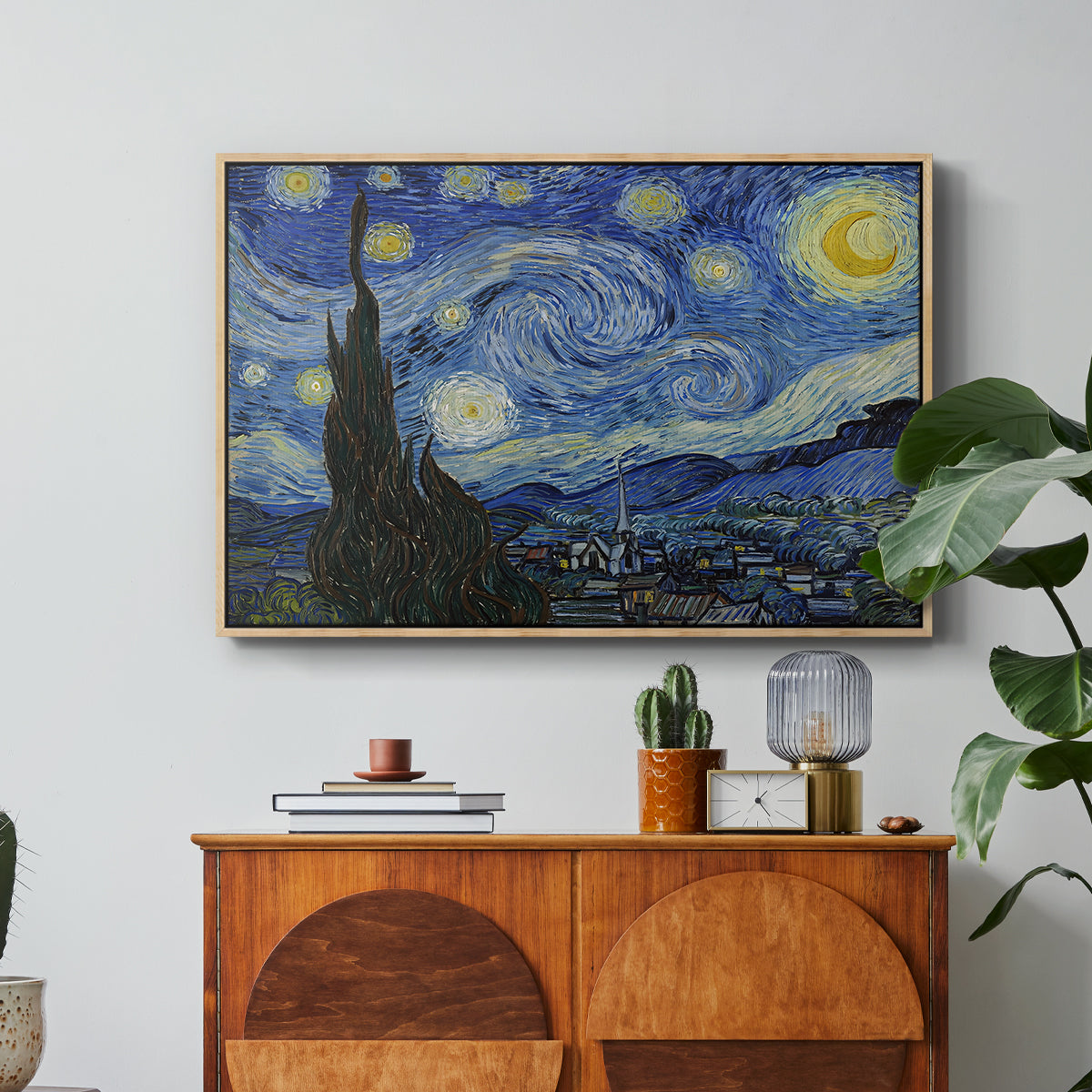 The Starry Night, 1889 - Floater Framed Canvas Print