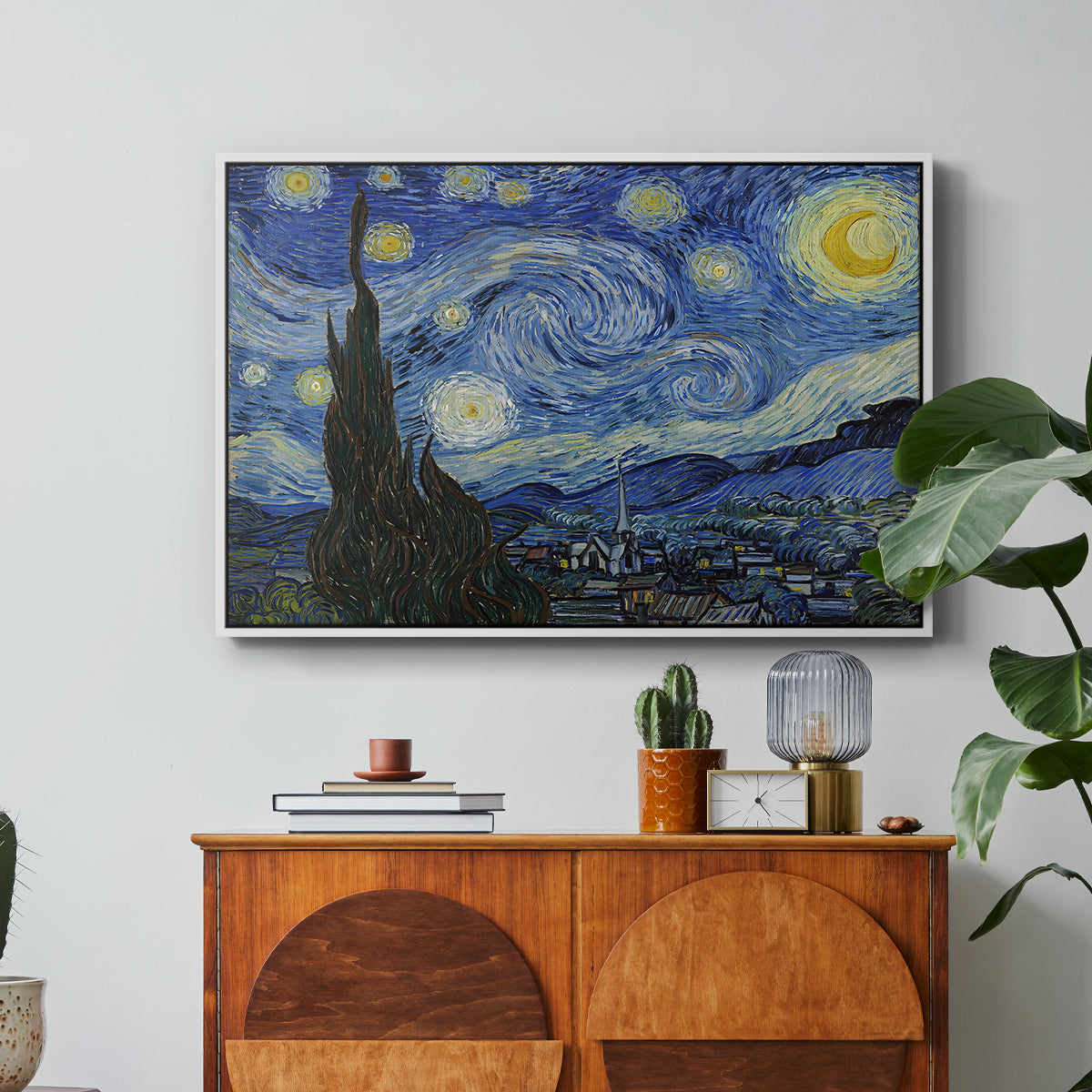The Starry Night, 1889 - Floater Framed Canvas Print
