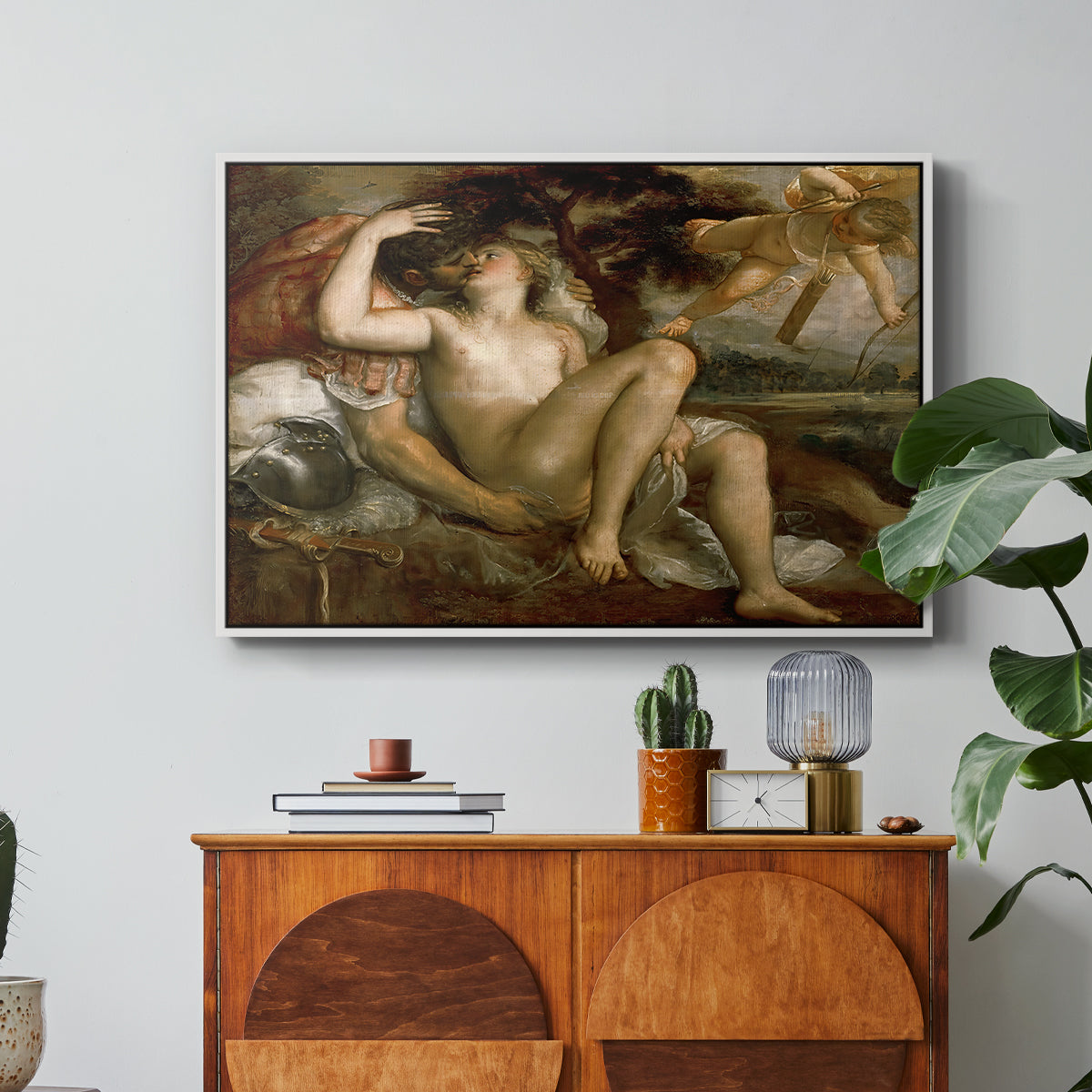 Mars, Venus and Cupid, c. 1530 - Floater Framed Canvas Print