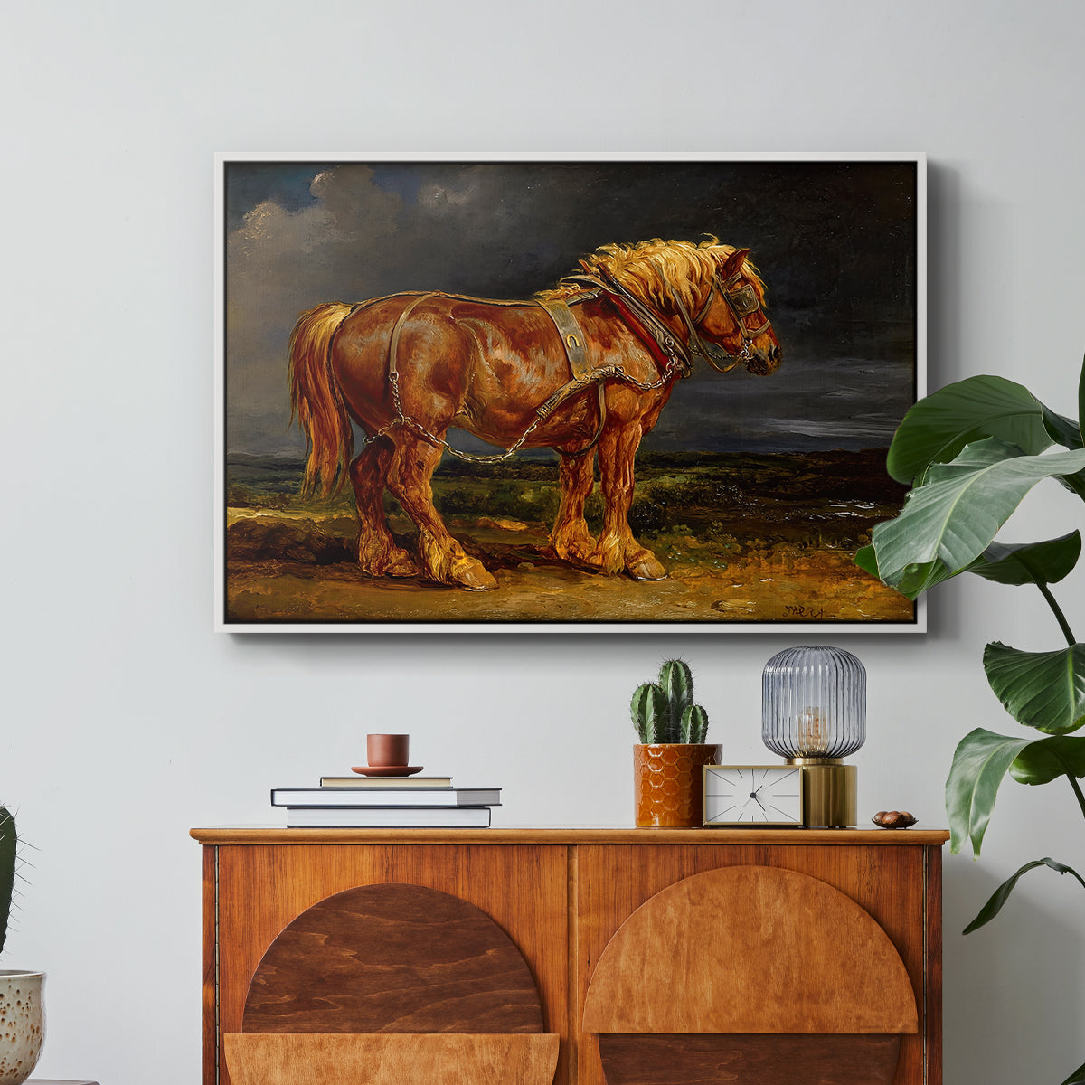 The Shire Horse Elephant in an Extensive Landscape, c. 1850s - Floater Framed Canvas Print