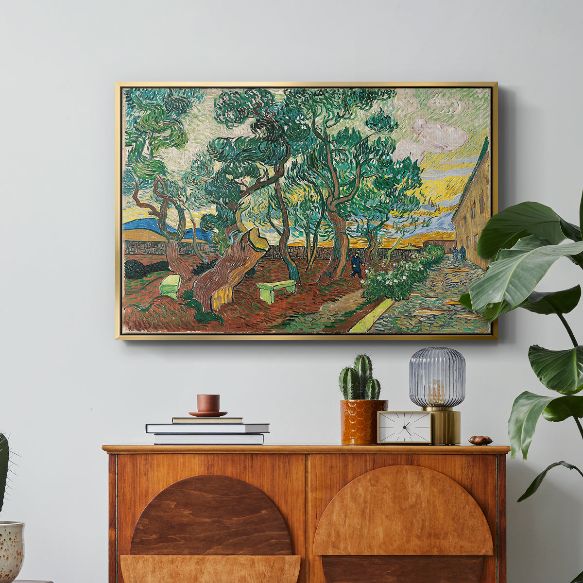 The Garden of Saint-Paul Hospital, 1889 - Floater Framed Canvas Print