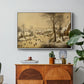 Winter Landscape with Skaters and Bird Trap, 1565 - Floater Framed Canvas Print