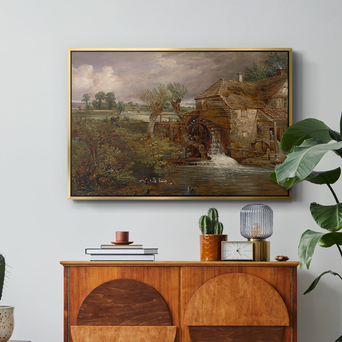 Parham Mill, Gillingham, 1826 - Floater Framed Canvas Print