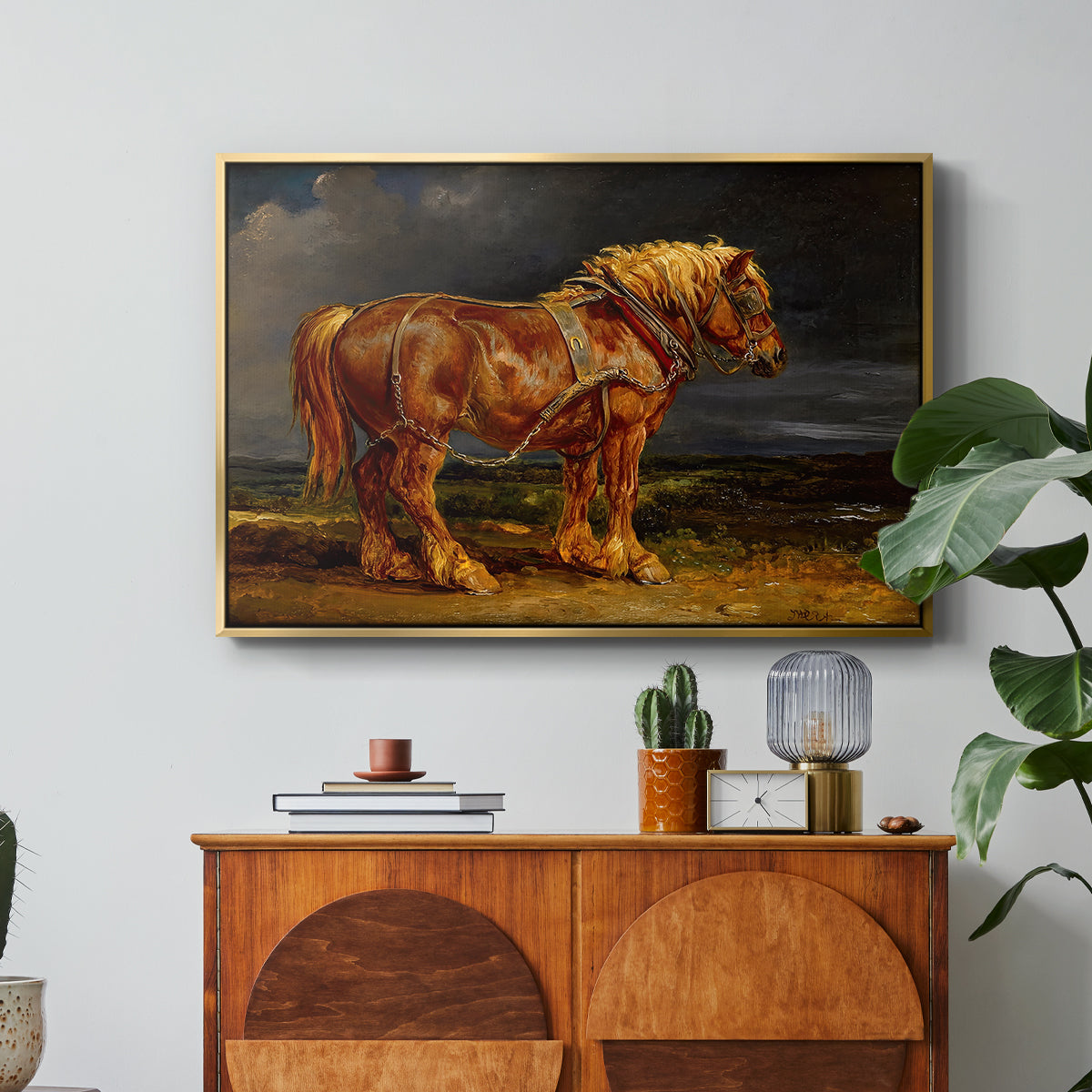 The Shire Horse Elephant in an Extensive Landscape, c. 1850s - Floater Framed Canvas Print
