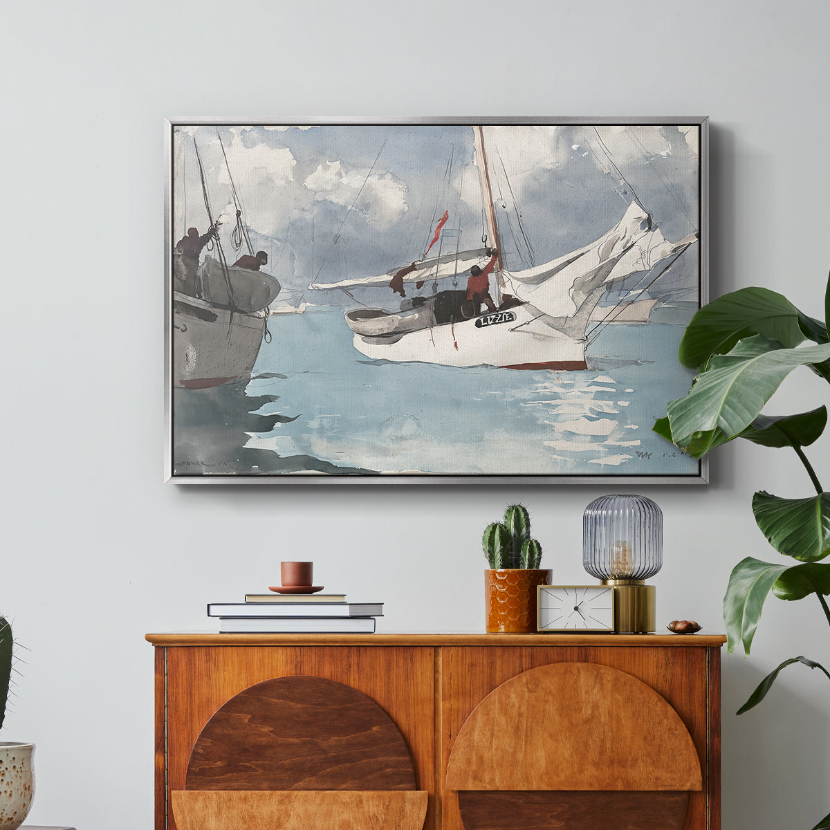 Fishing Boats, Key West, 1903 - Floater Framed Canvas Print