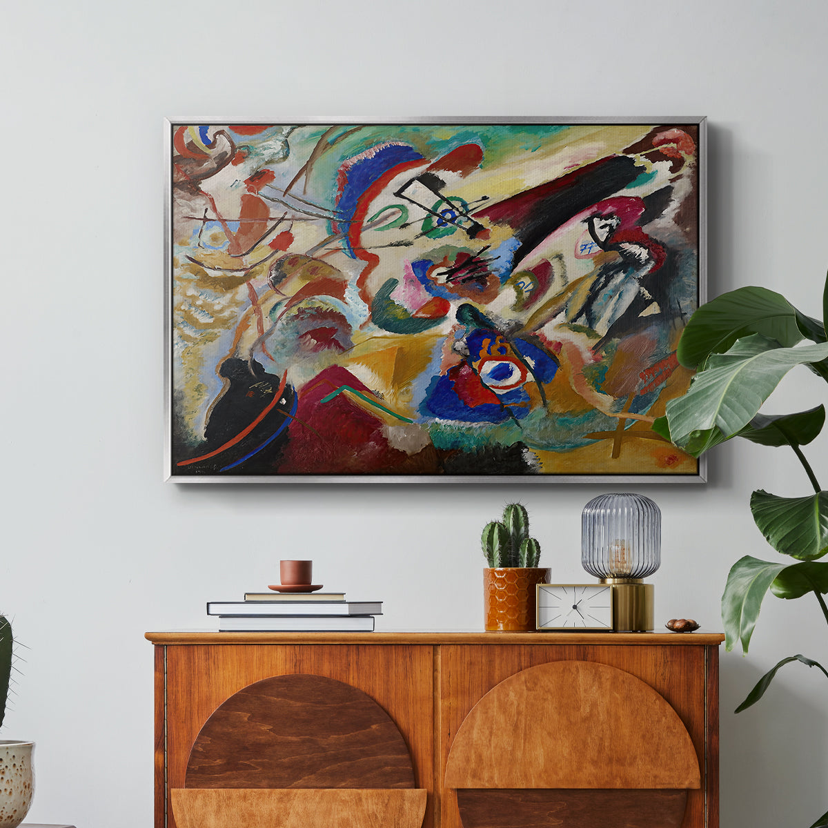 Fragment 2 for Composition VII, 1913 - Floater Framed Canvas Print