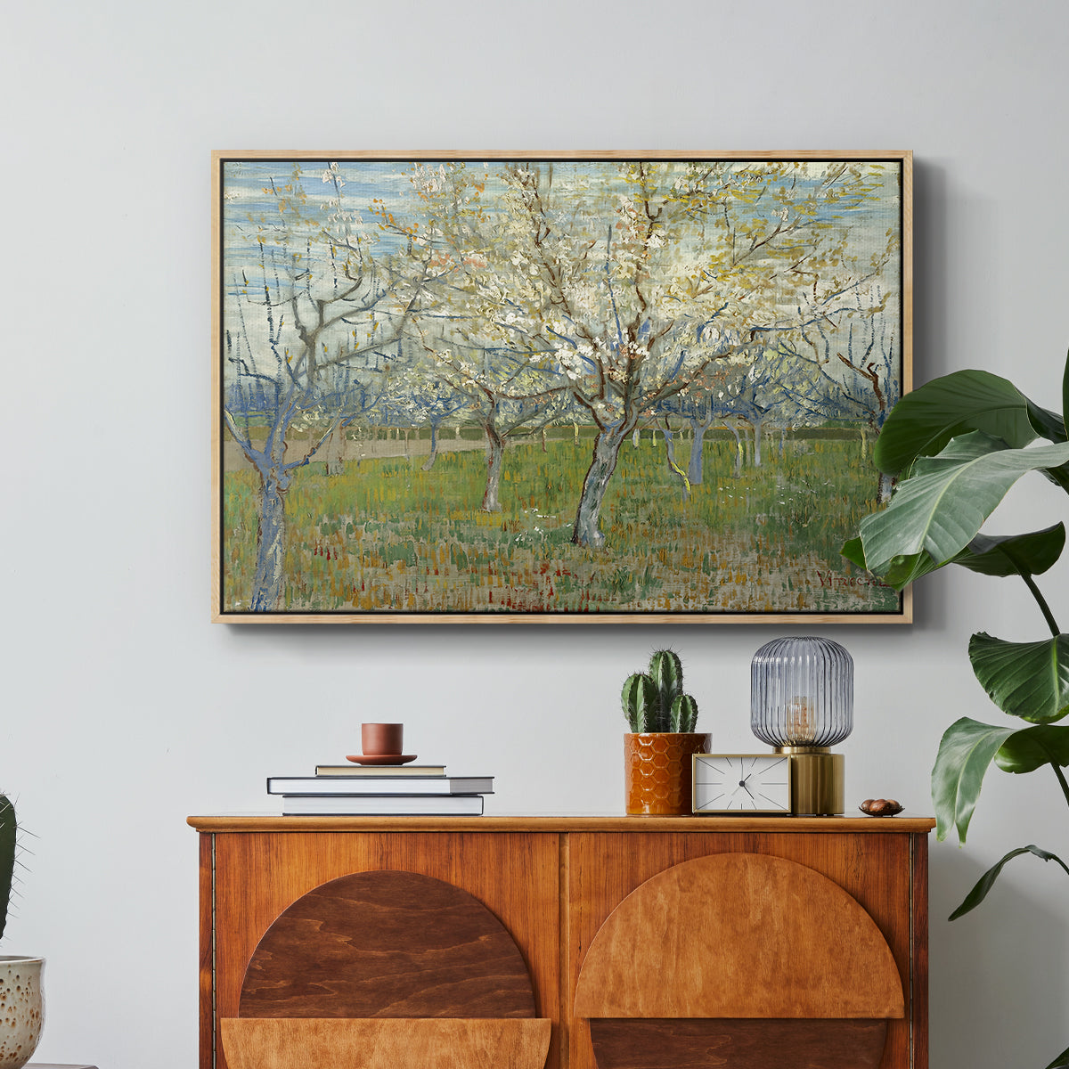 The Pink Orchard, 1888 - Floater Framed Canvas Print