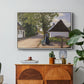Danish Village Street with Woman and Milkman, 1880 - Floater Framed Canvas Print
