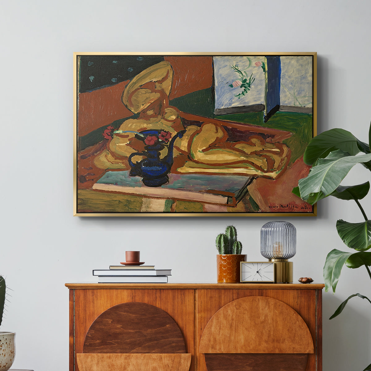 Sculpture and Persian Vase (The Bronze Figure), 1908 - Floater Framed Canvas Print