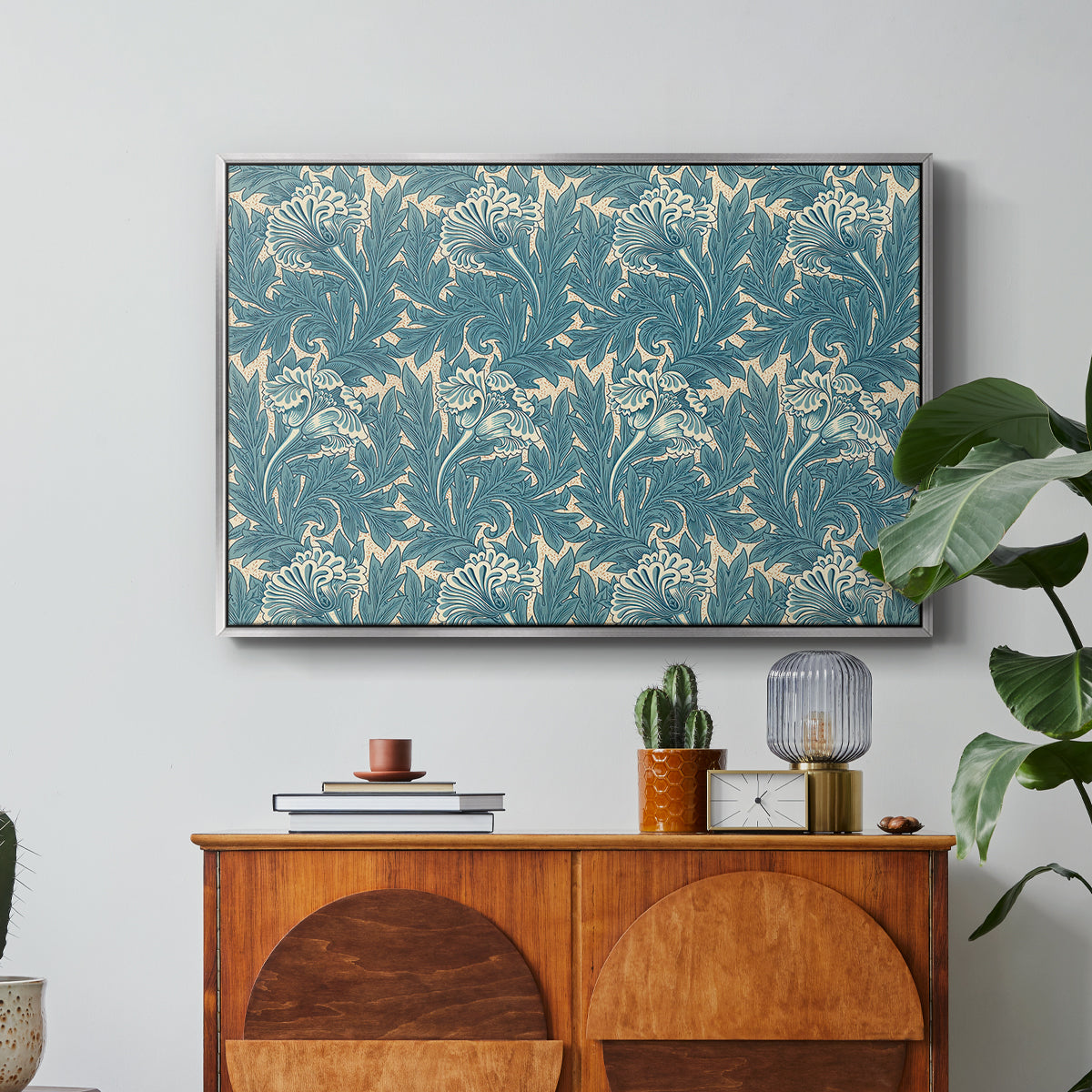 Tulip (Teal), 1875 - Floater Framed Canvas Print