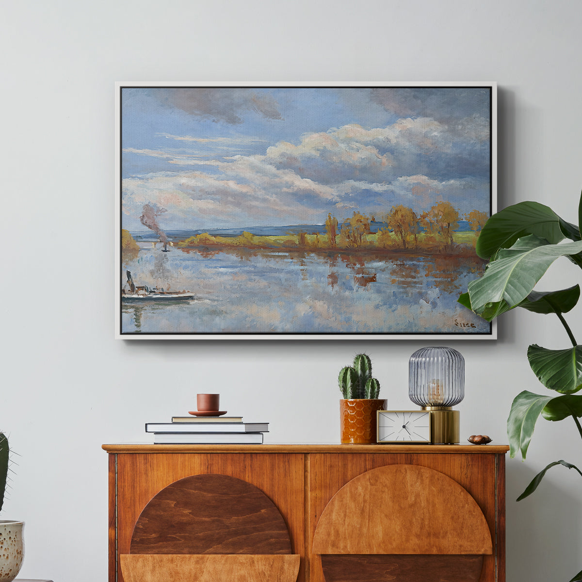 The Banks of the River Seine, 1893 - Floater Framed Canvas Print