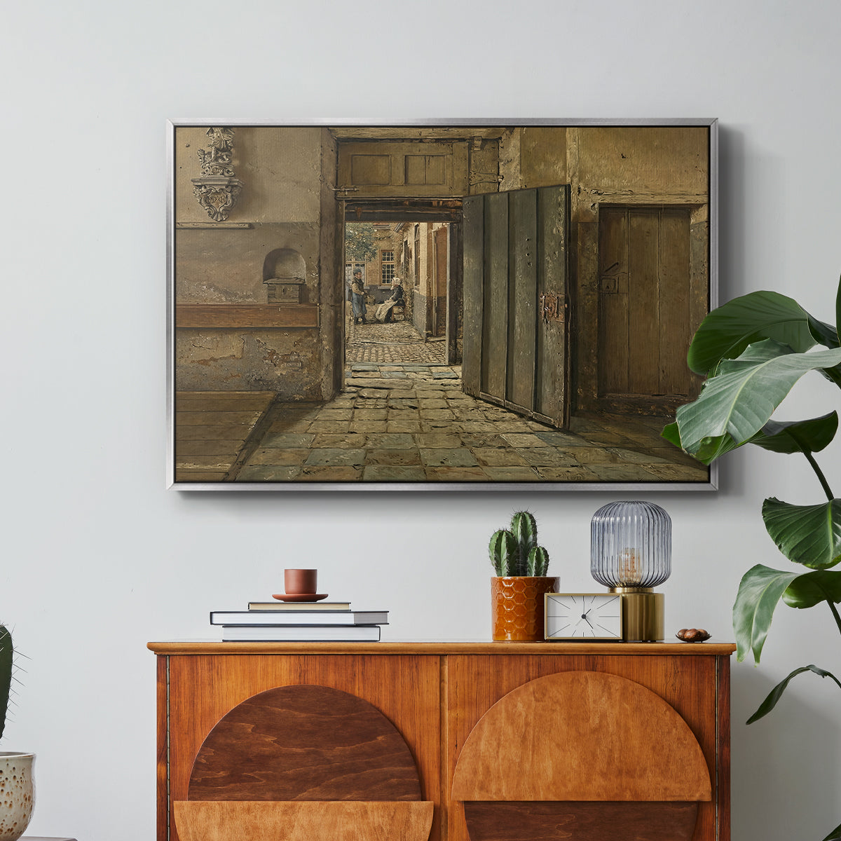 The Conversation, 1884 - Floater Framed Canvas Print