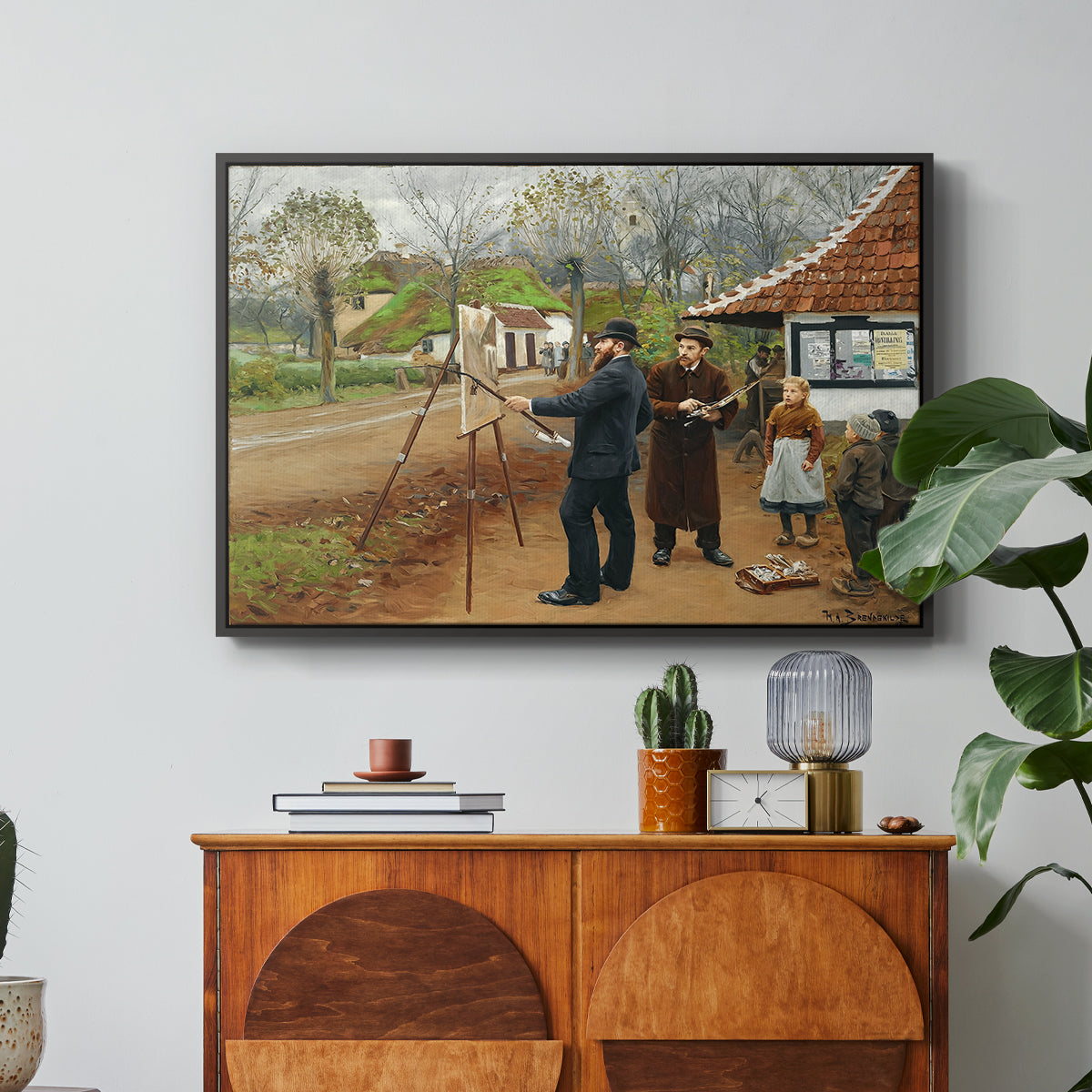 L. A. Ring Painting near Aasum Smithy, 1893 - Floater Framed Canvas Print