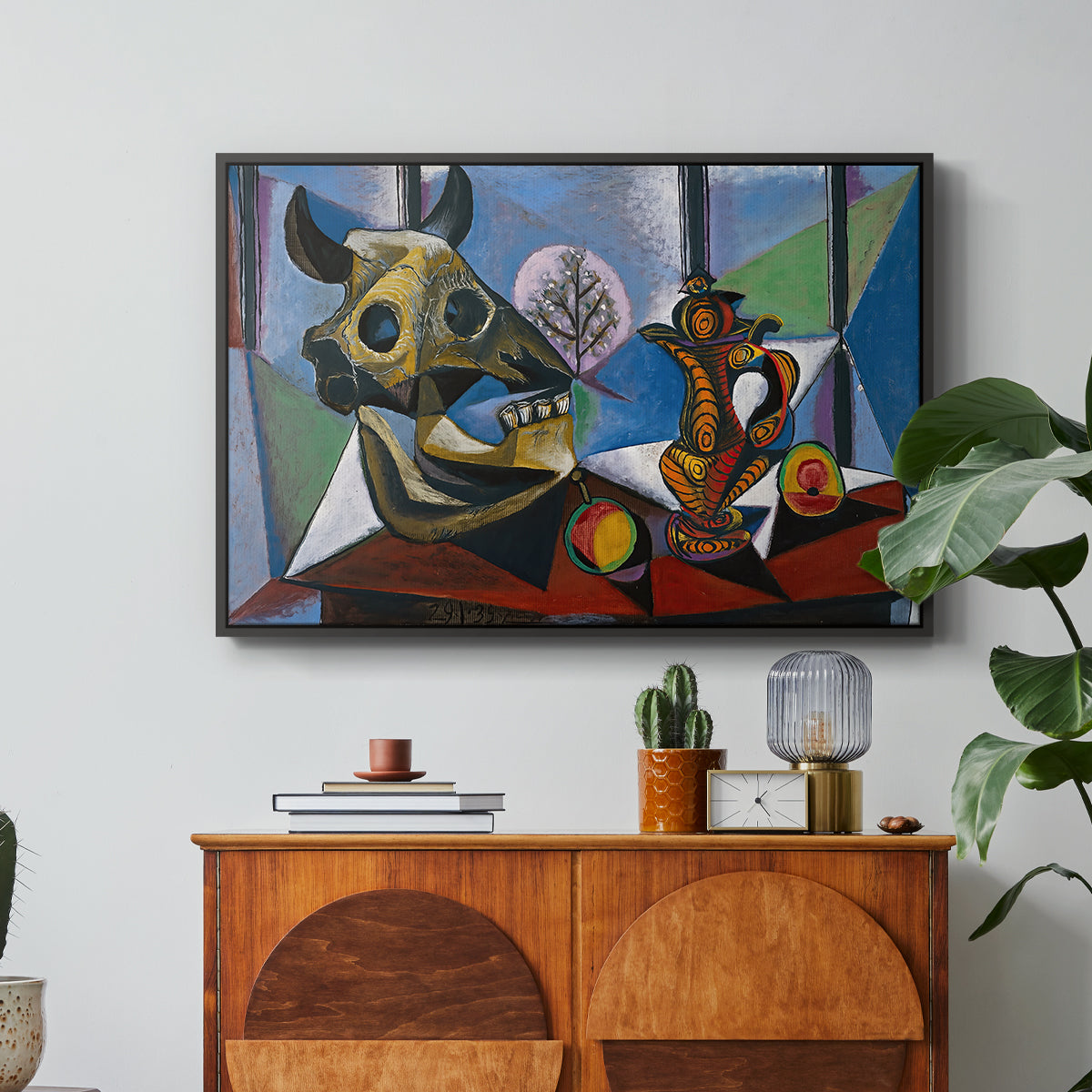 Still Life with Bull's Skull, 1939 - Floater Framed Canvas Print
