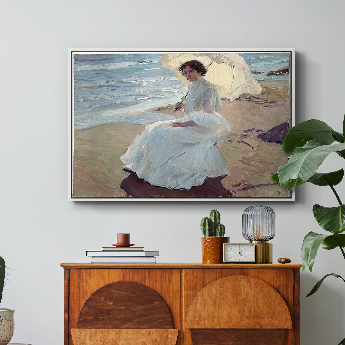 Clotilde on the Beach, 1904 - Floater Framed Canvas Print