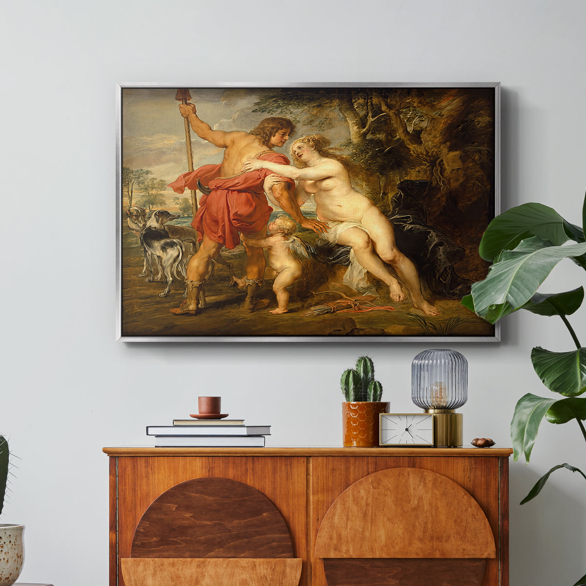 Venus and Adonis, c. 1635 - Floater Framed Canvas Print