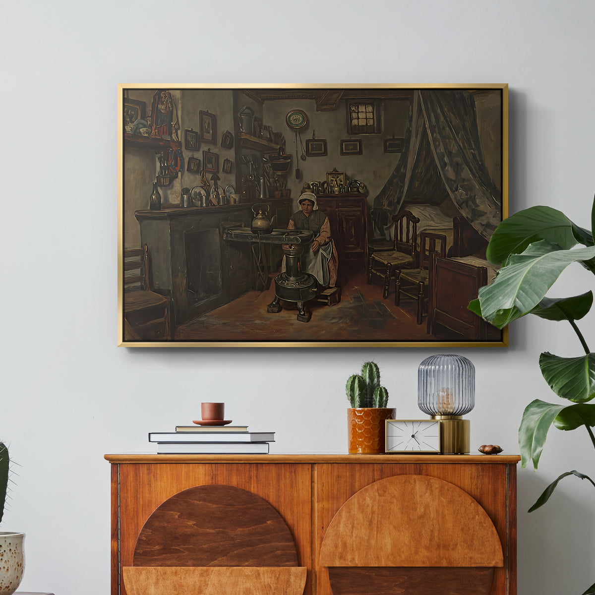 Interior, c. 1865-1870 - Floater Framed Canvas Print