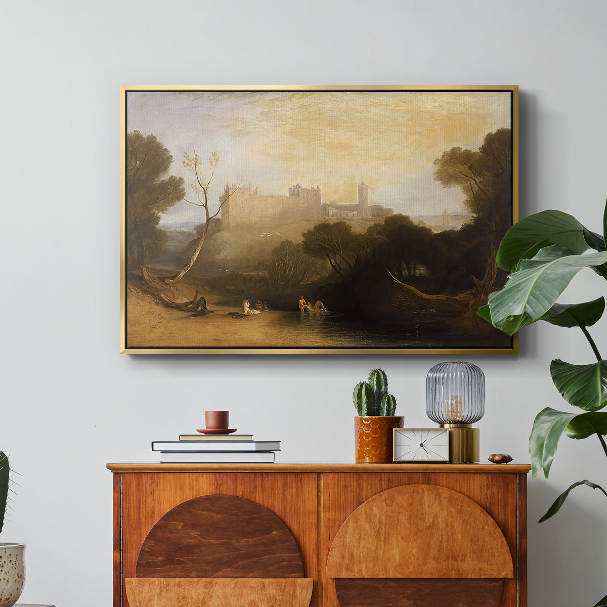 Linlithgow Palace, c. 1807 - Floater Framed Canvas Print