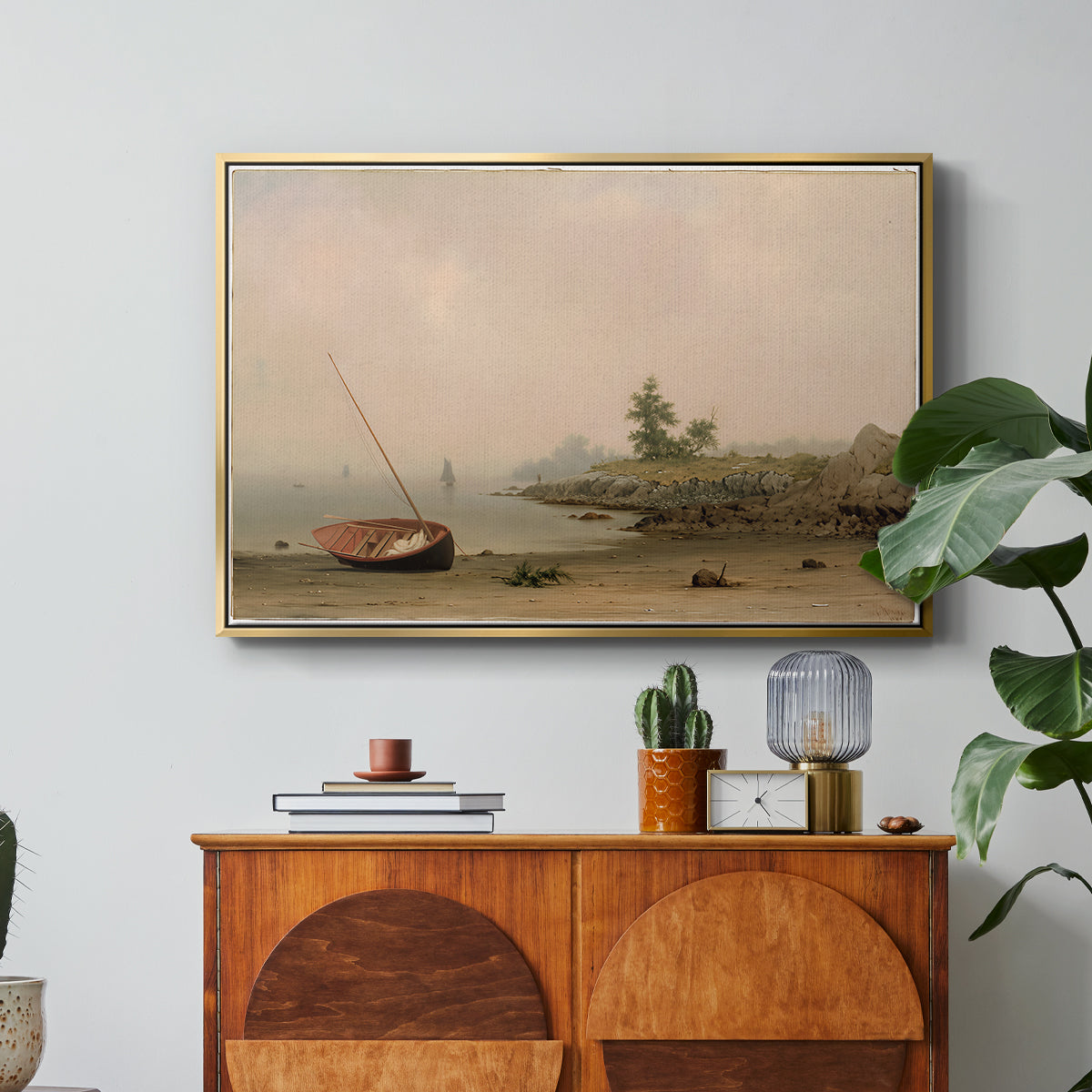 The Stranded Boat, 1863 - Floater Framed Canvas Print