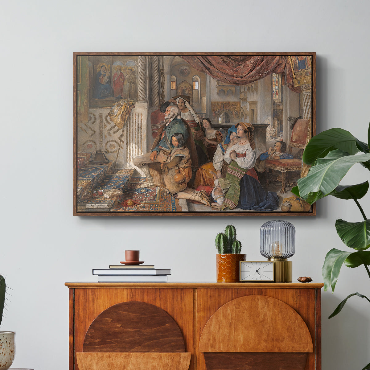 Roman Pilgrims, 1854 - Floater Framed Canvas Print