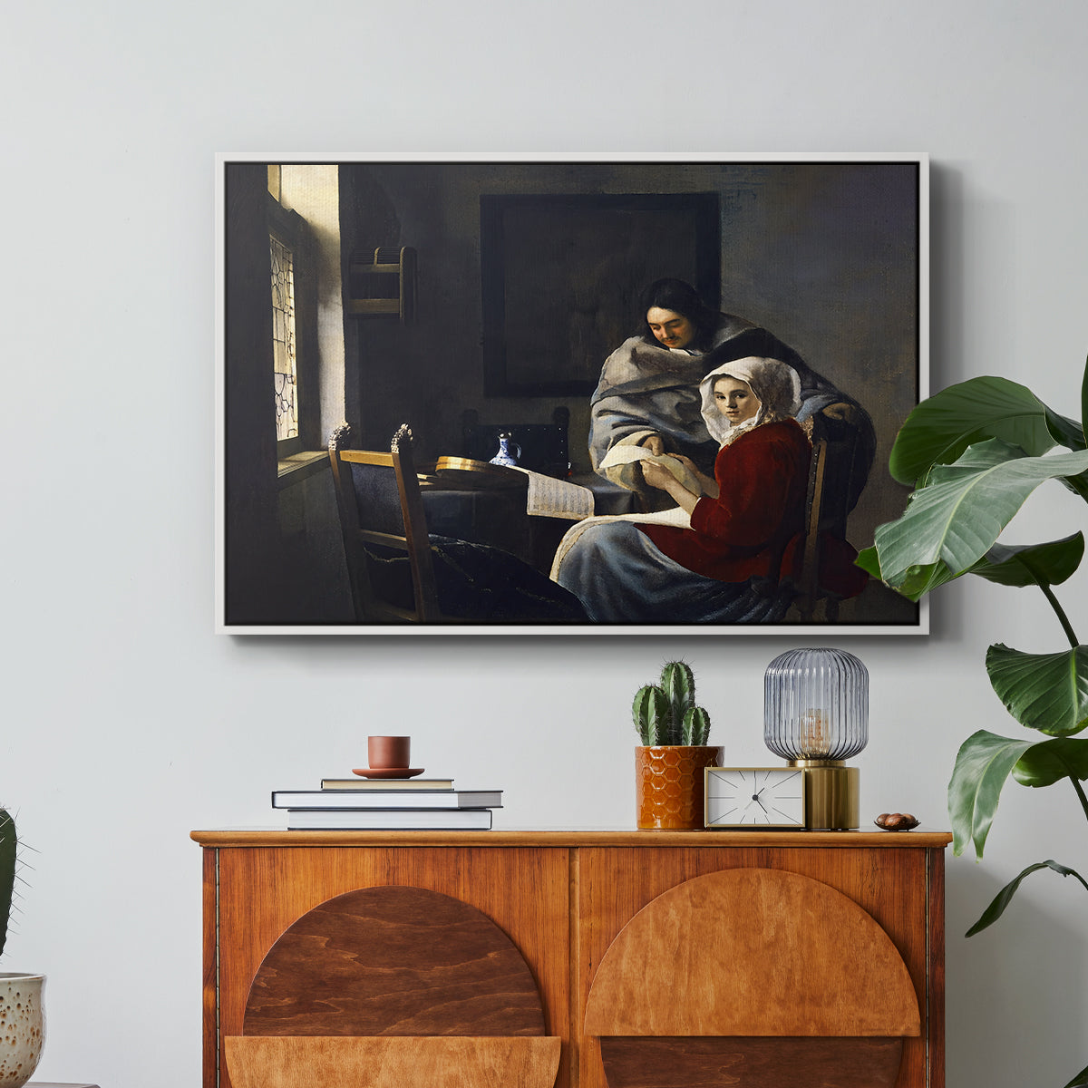 Girl Interrupted at Her Music, c. 1658-1659 - Floater Framed Canvas Print