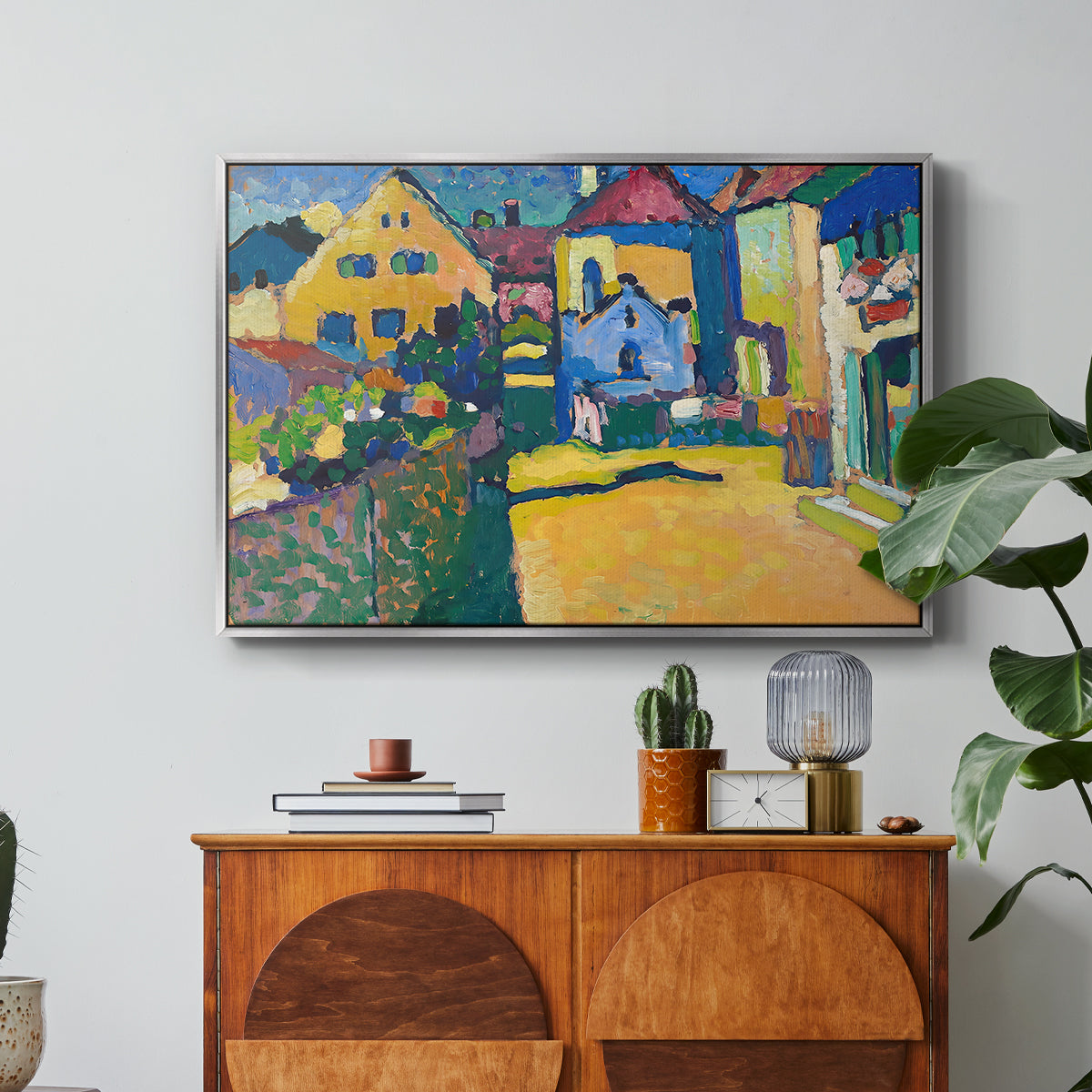Green Lane in Murnau, 1909 - Floater Framed Canvas Print