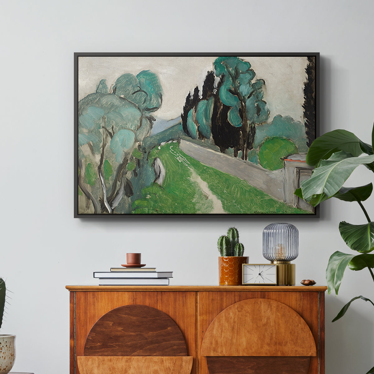 Landscape with Cypresses and Olive Trees near Nice, c. 1918 - Floater Framed Canvas Print
